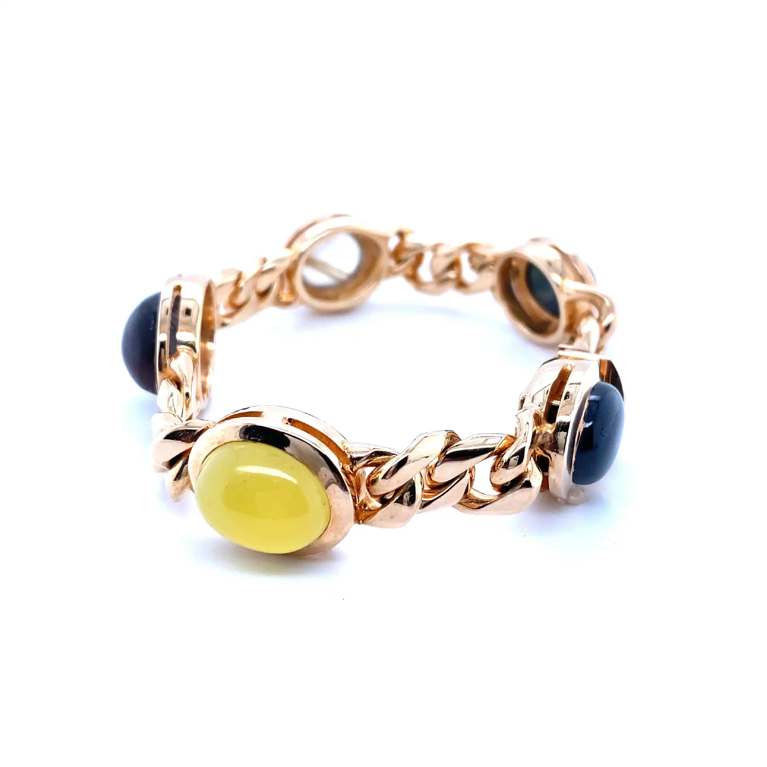 Armband Rosegold mit Sternsaphiren, Bergkristall, Skapolith-Katzenauge und Opal mit EPL Expertise Armband Rosegold mit Sternsaphiren, Bergkristall, Skapolith-Katzenauge und Opal mit EPL Expertise