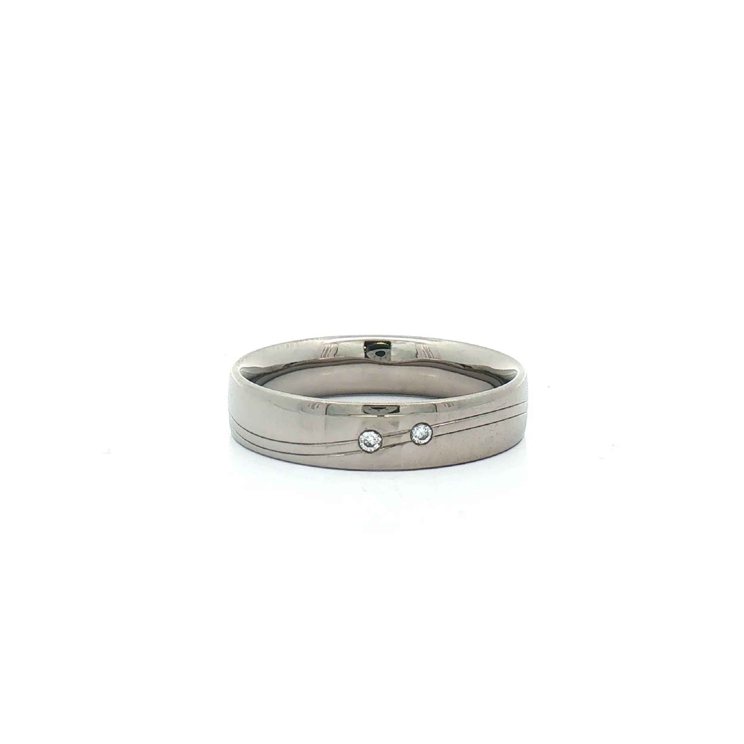 Ring Palladium mit Brillanten Christ mit 0,03ct W/si graviert Ring Palladium mit Brillanten Christ mit 0,03ct W/si graviert
