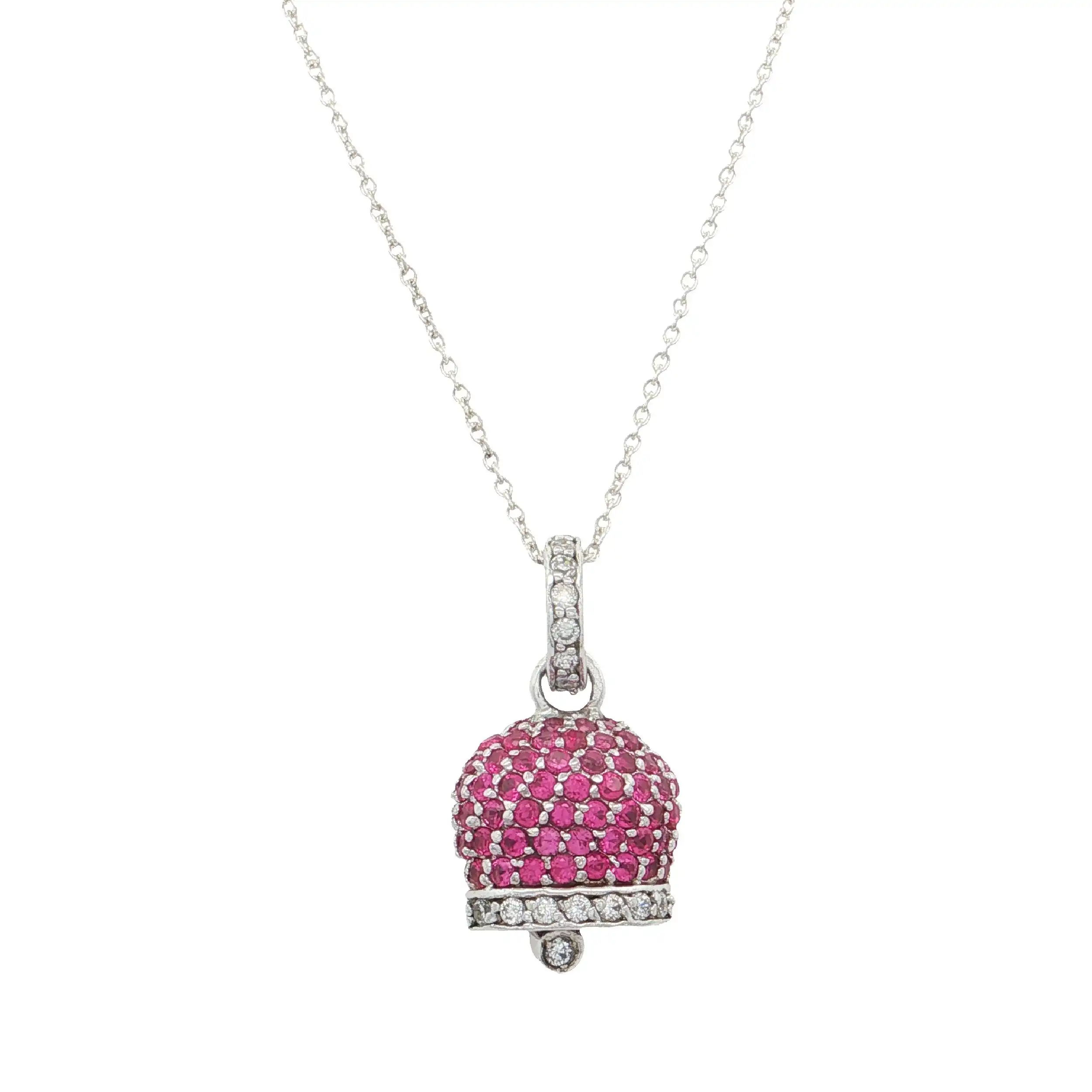 Kette Silber mit Anhänger mit Farbsteinen "Glocke" Kette Silber mit Anhänger mit Farbsteinen "Glocke"