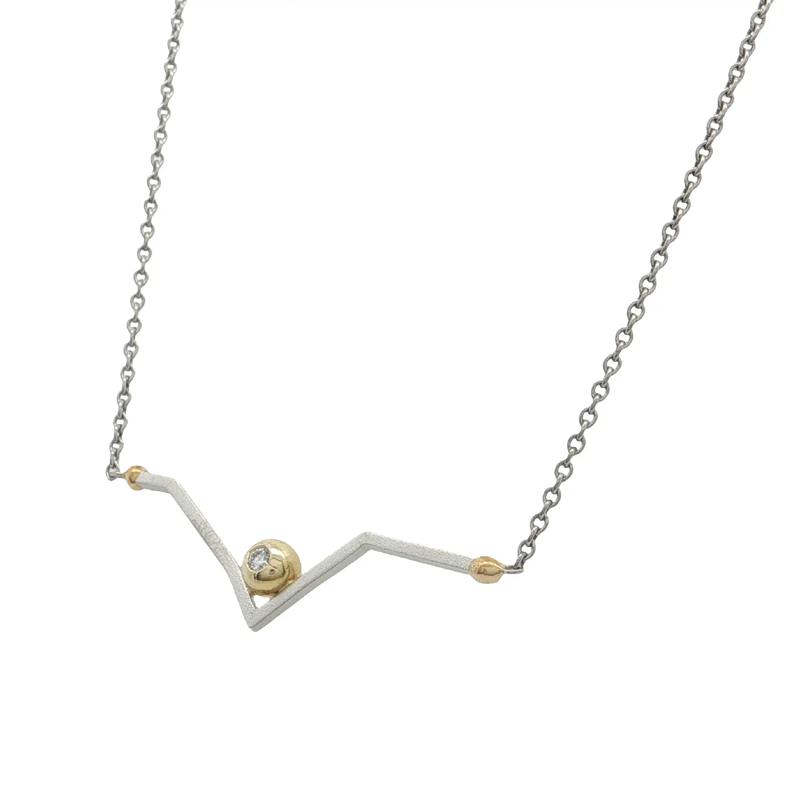 Collier Platin/Gelbgold mit Brillant Collier Platin/Gelbgold mit Brillant