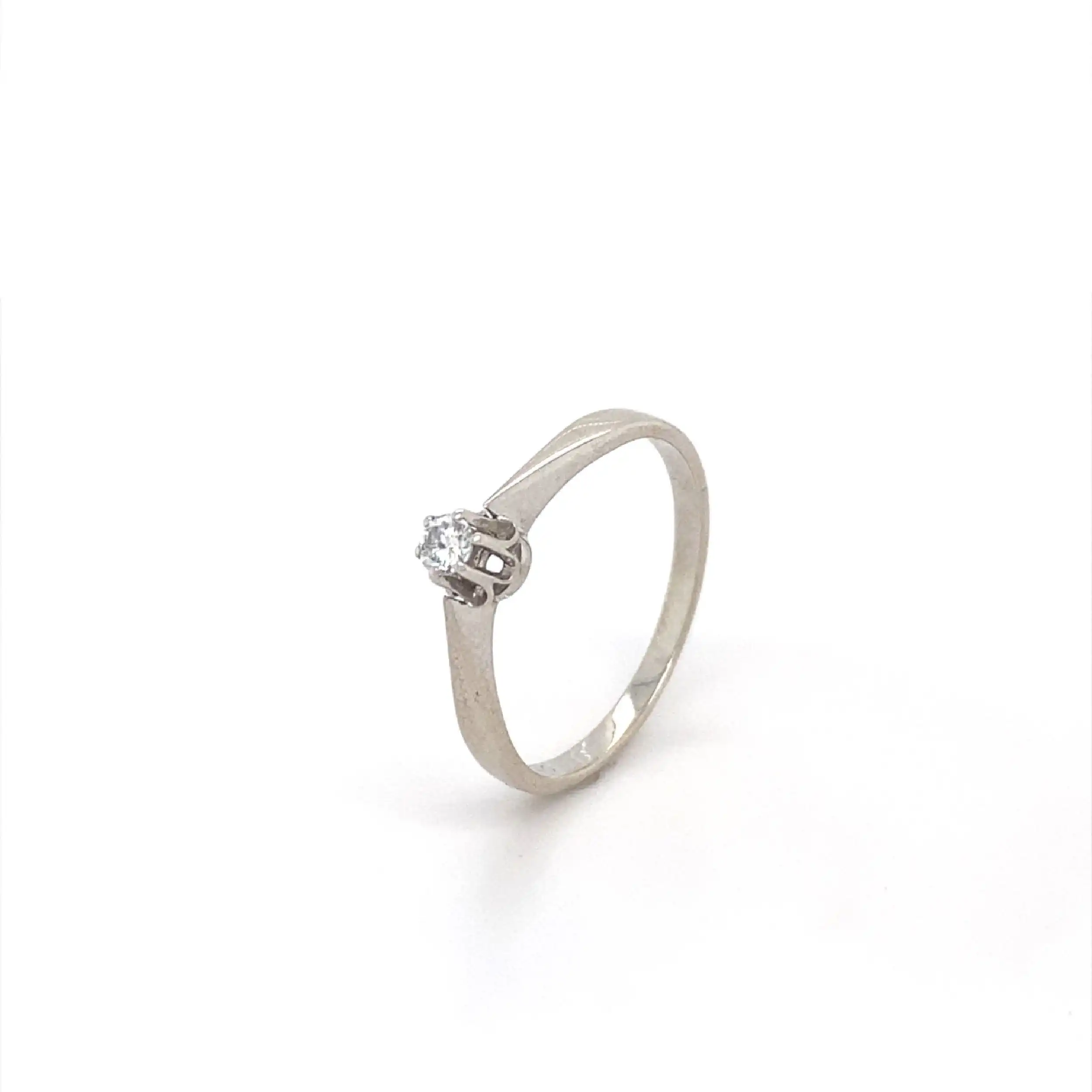Ring Weißgold mit Brillant, graviert mit 0,13ct Ring Weißgold mit Brillant, graviert mit 0,13ct