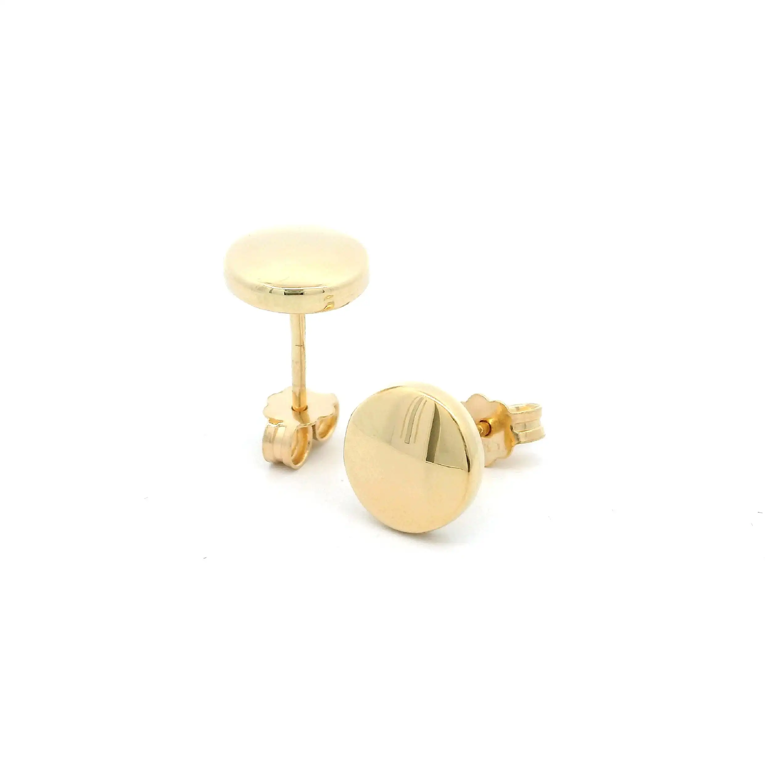 Ohrstecker Gelbgold runde Platte Ohrstecker Gelbgold runde Platte