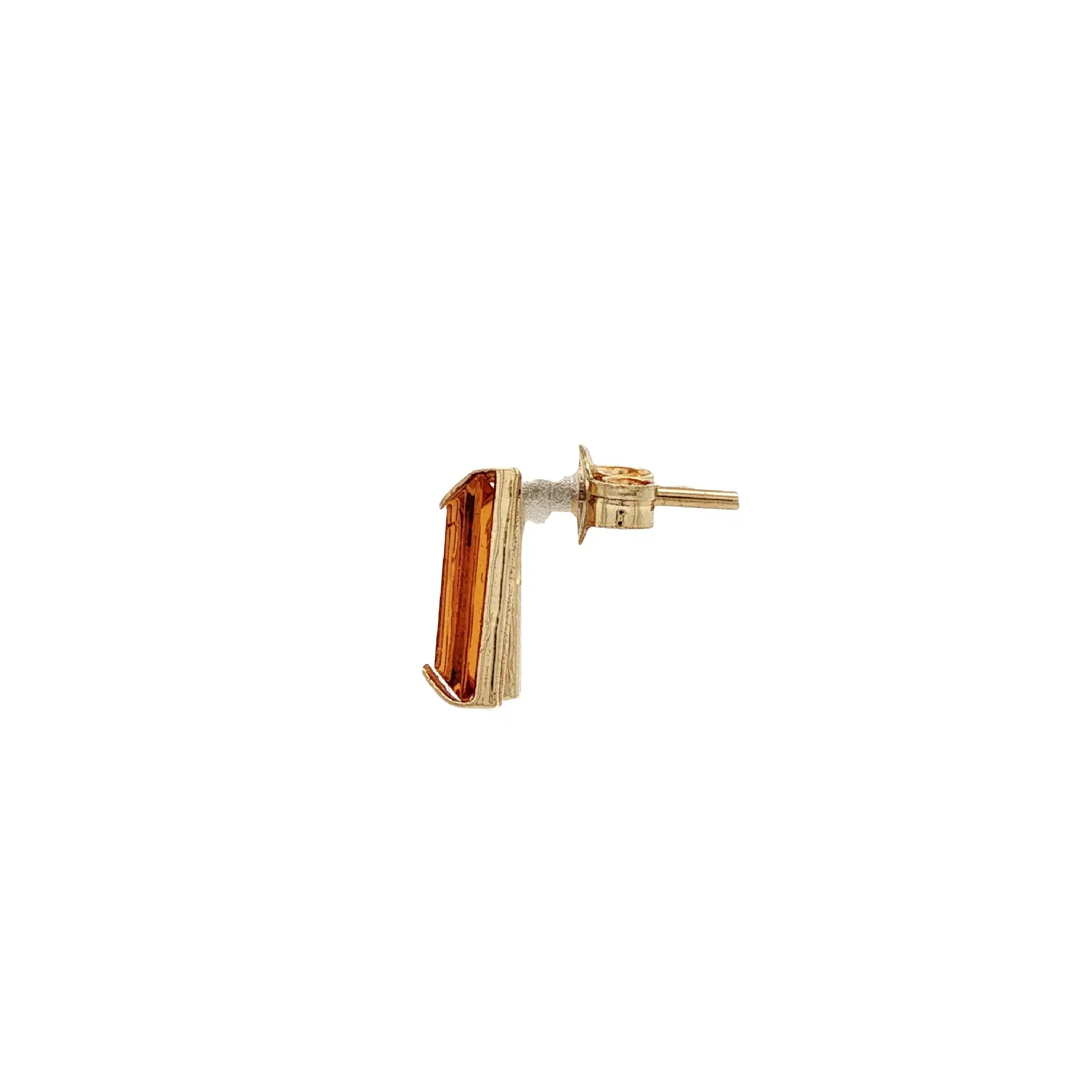 Ohrstecker Gelbgold mit orangem Farbstein