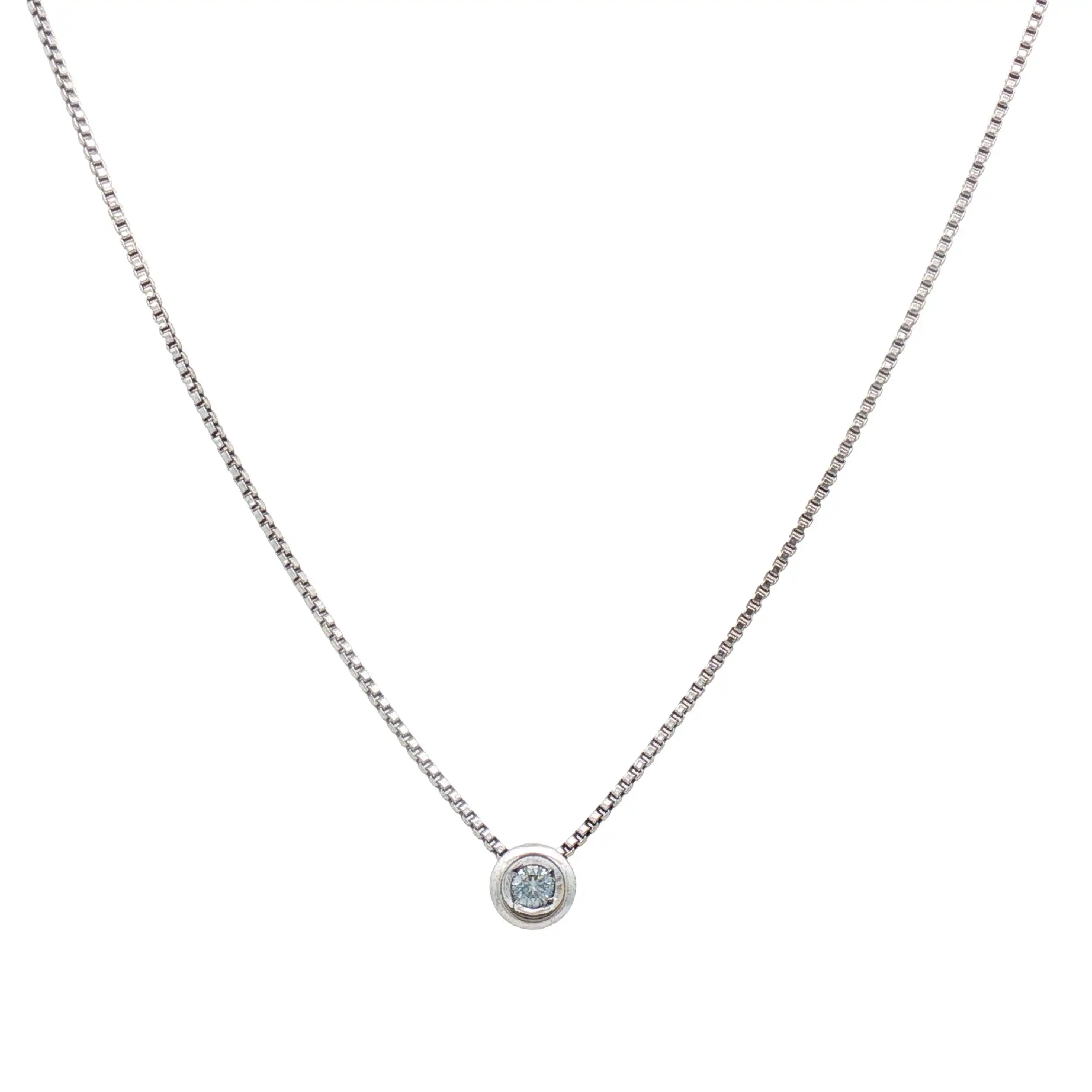 Venezianerkette Weißgold mit Diamantanhänger Venezianerkette Weißgold mit Diamantanhänger