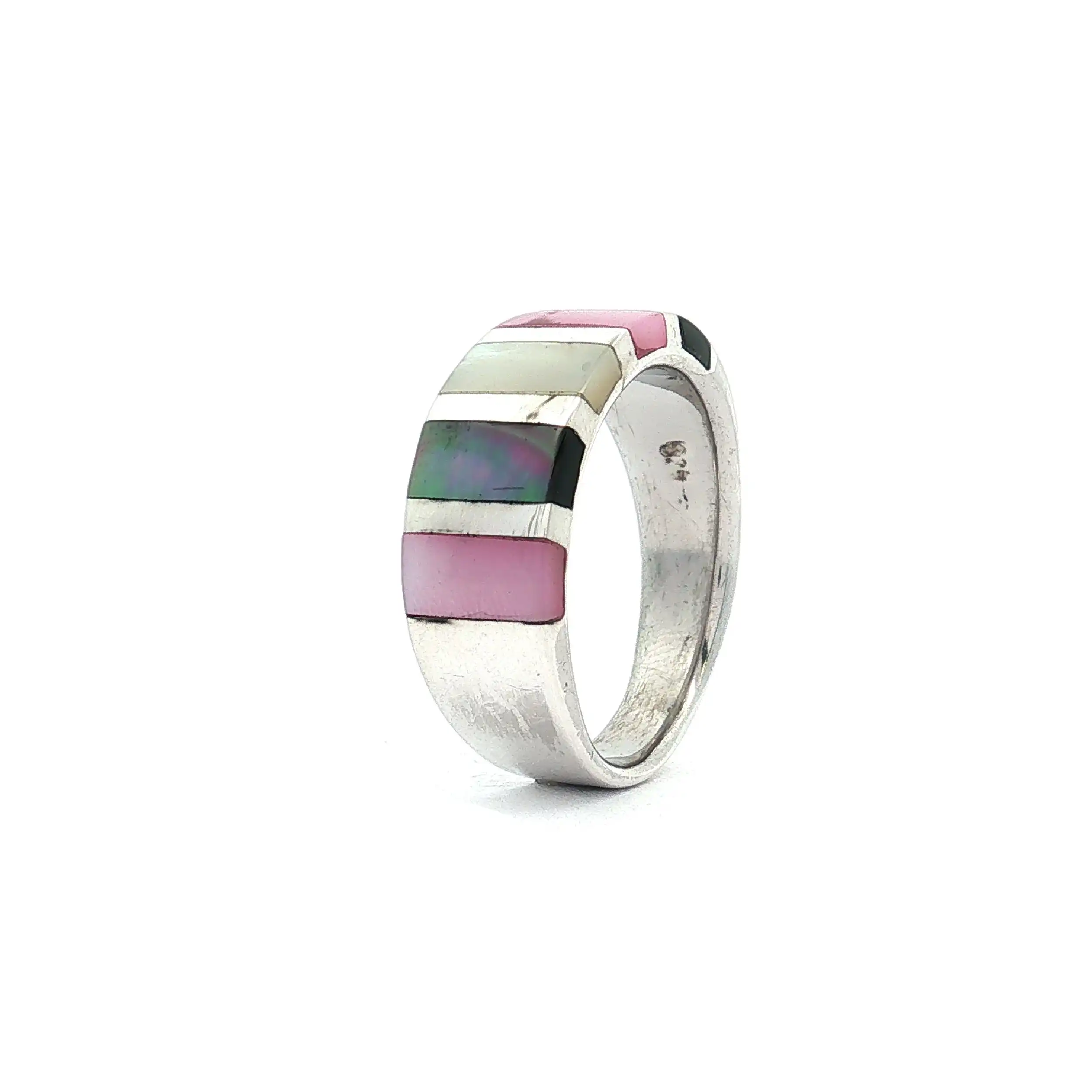 Ring Silber bunte Elemente