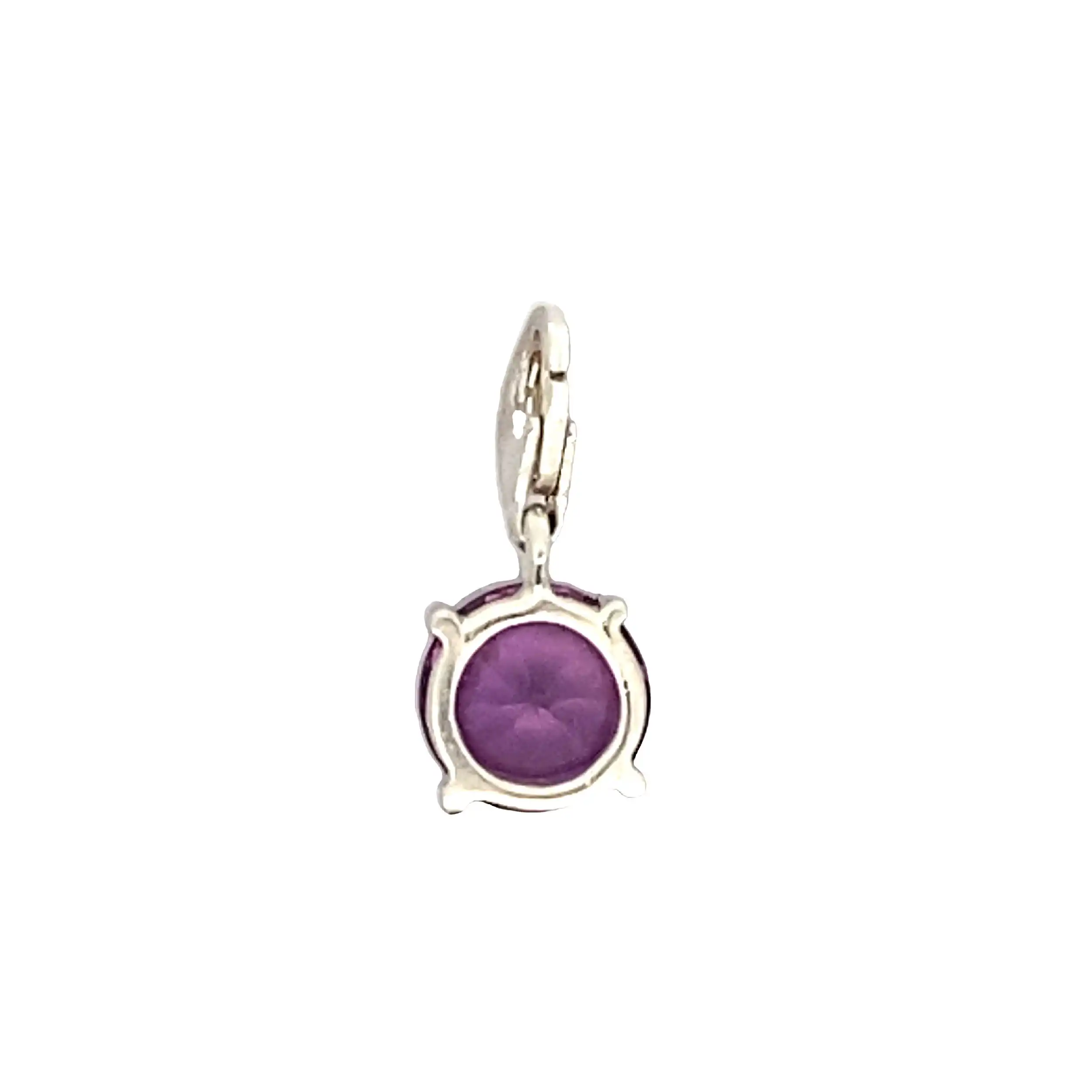 Silbercharm mit lila Farbstein Silbercharm mit lila Farbstein