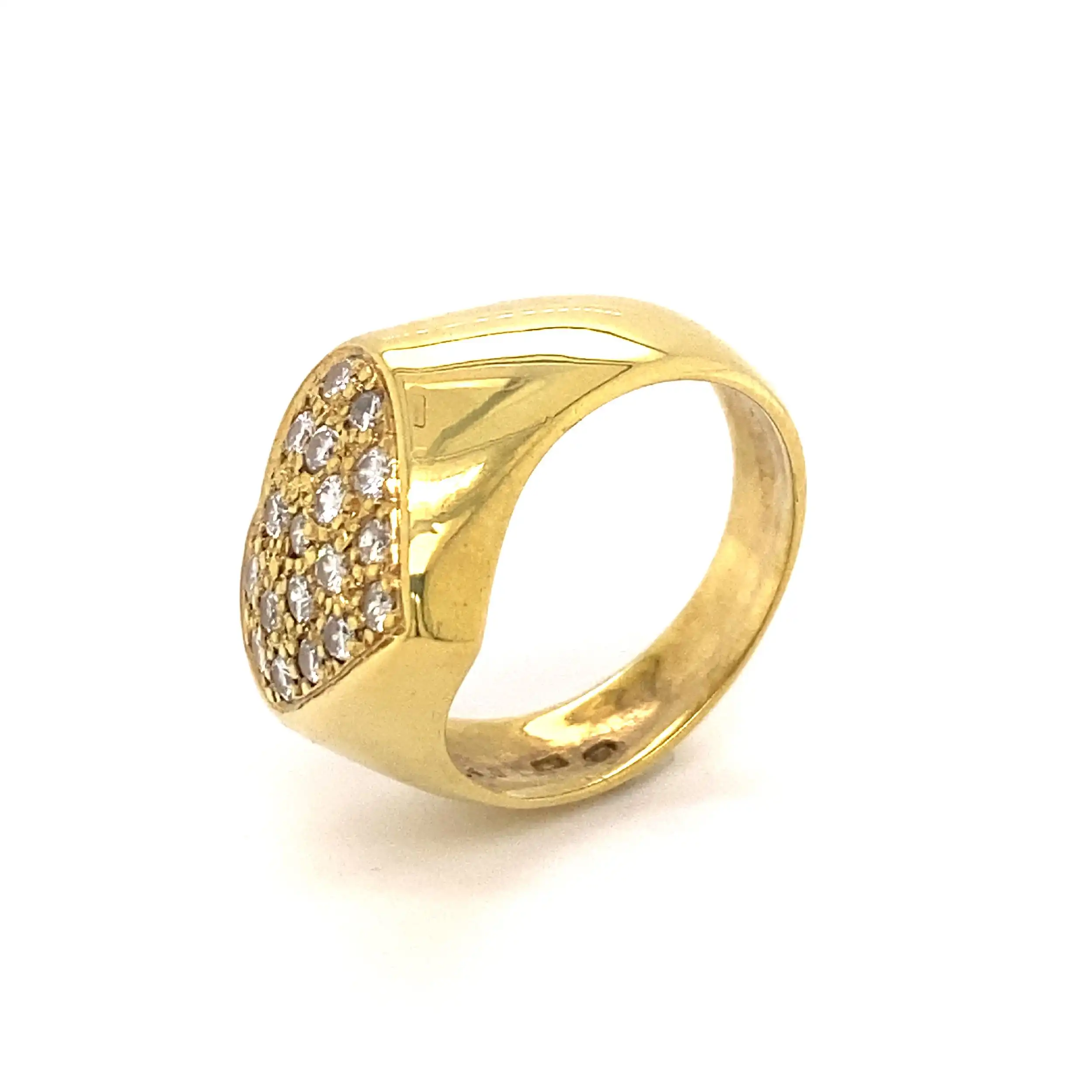 Ring Gelbgold Herz mit Brillanten, graviert mit 0.48ct