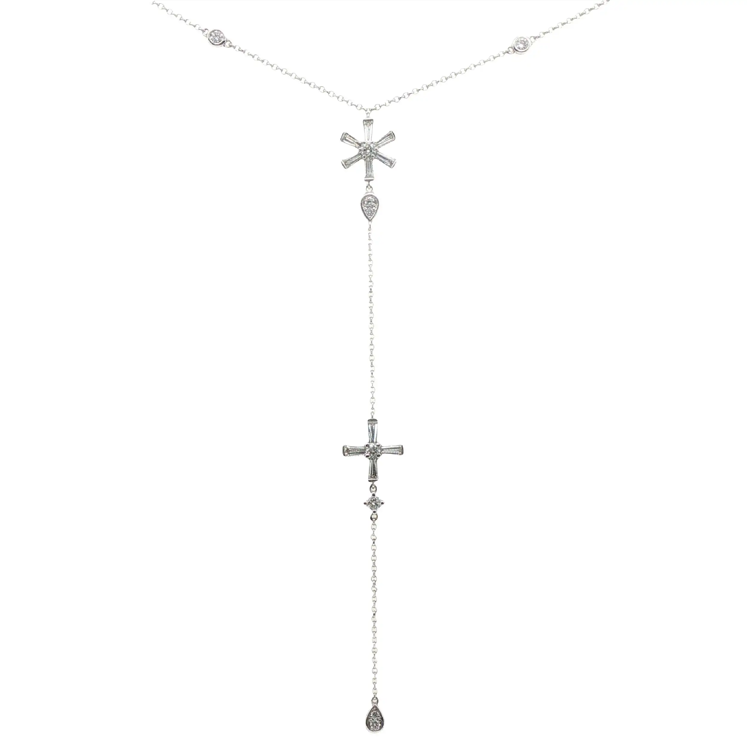 Y-Collier Weißgold mit Brillanten und Diamanten Y-Collier Weißgold mit Brillanten und Diamanten