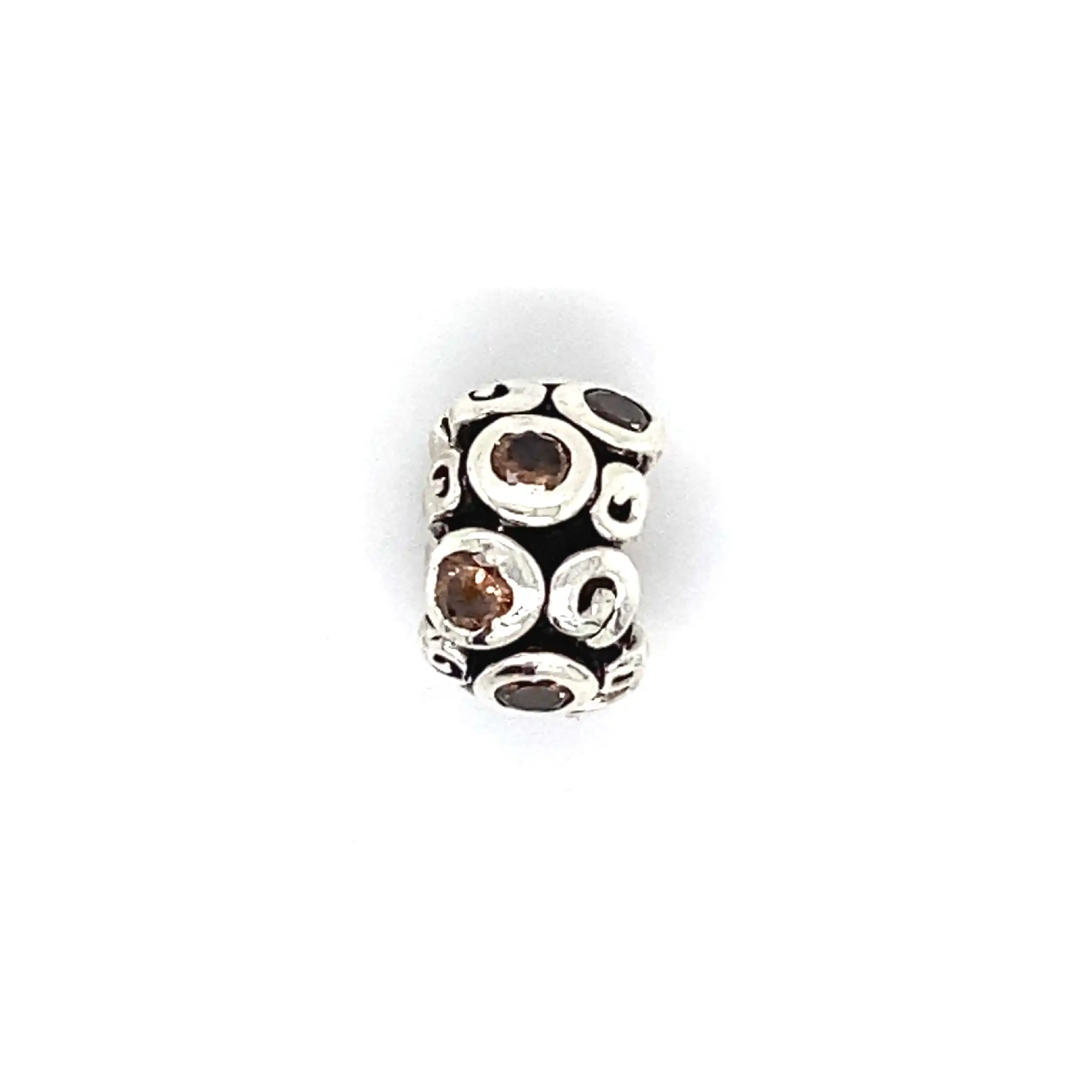 Silberanhänger Pandora Charm - Sternenwirbel mit braunen Zirkonia Silberanhänger Pandora Charm - Sternenwirbel mit braunen Zirkonia