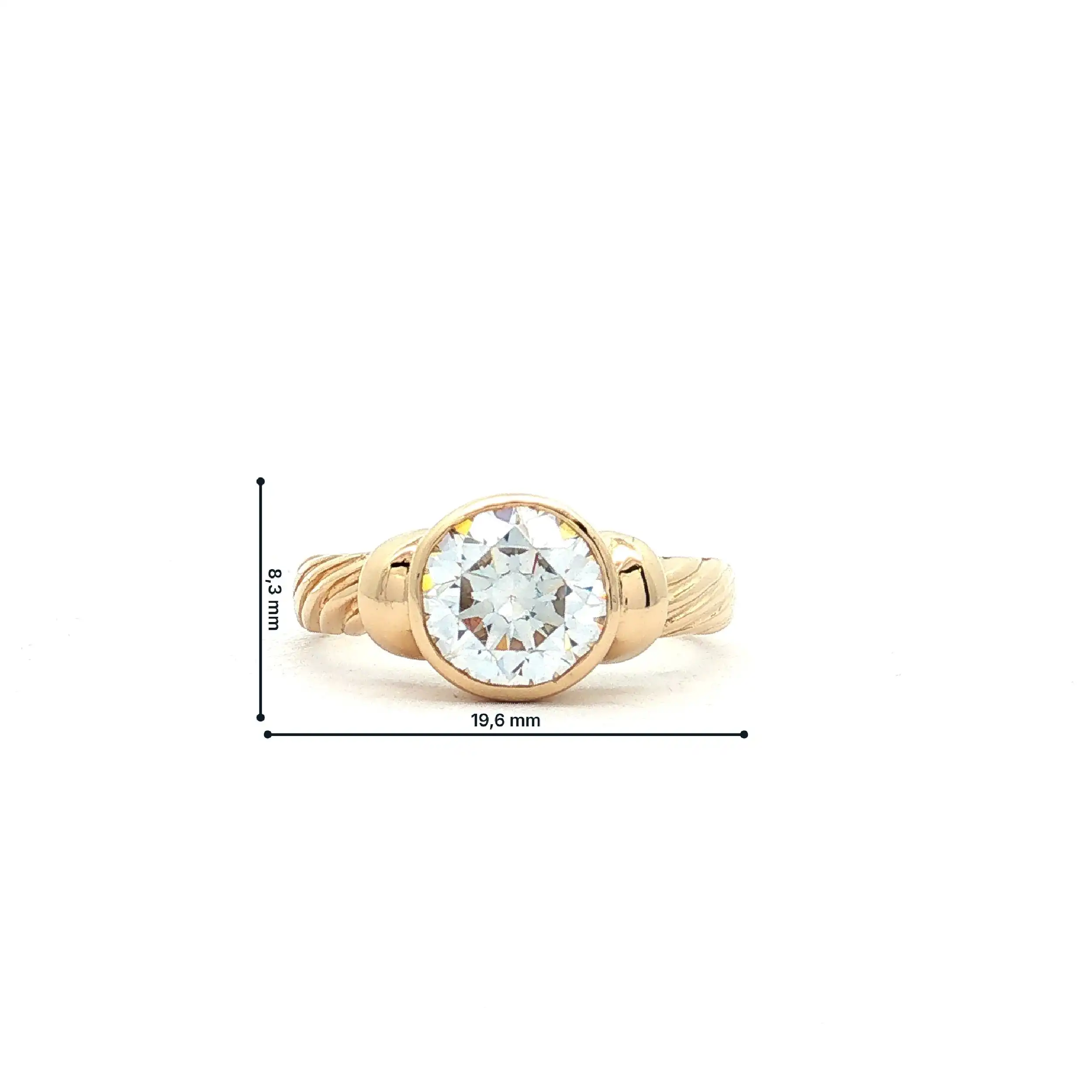Ring Gelbgold mit Zirkonia Solitär
