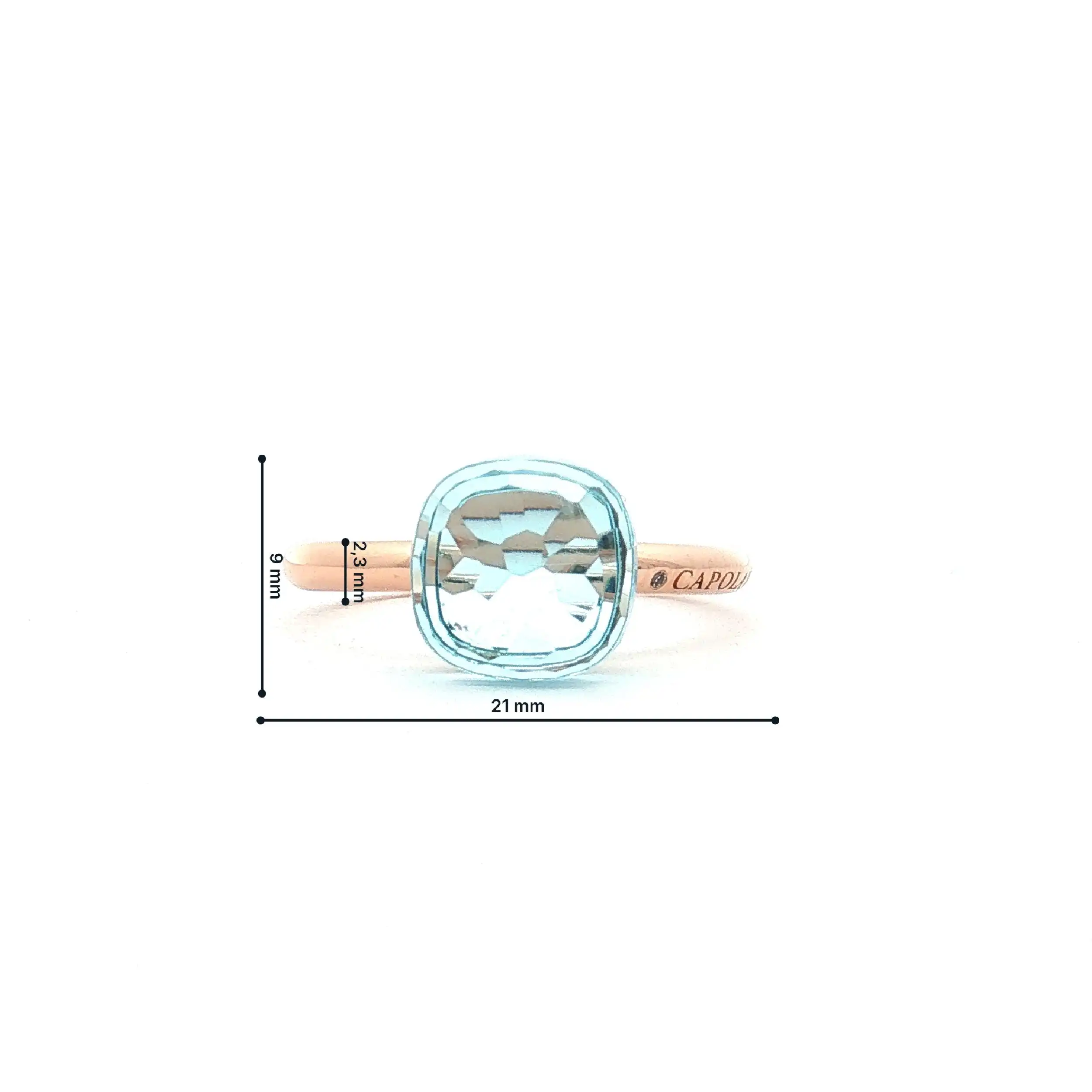 Ring Roségold Capolavaro Happy Holi mit Sky Blue Topas
