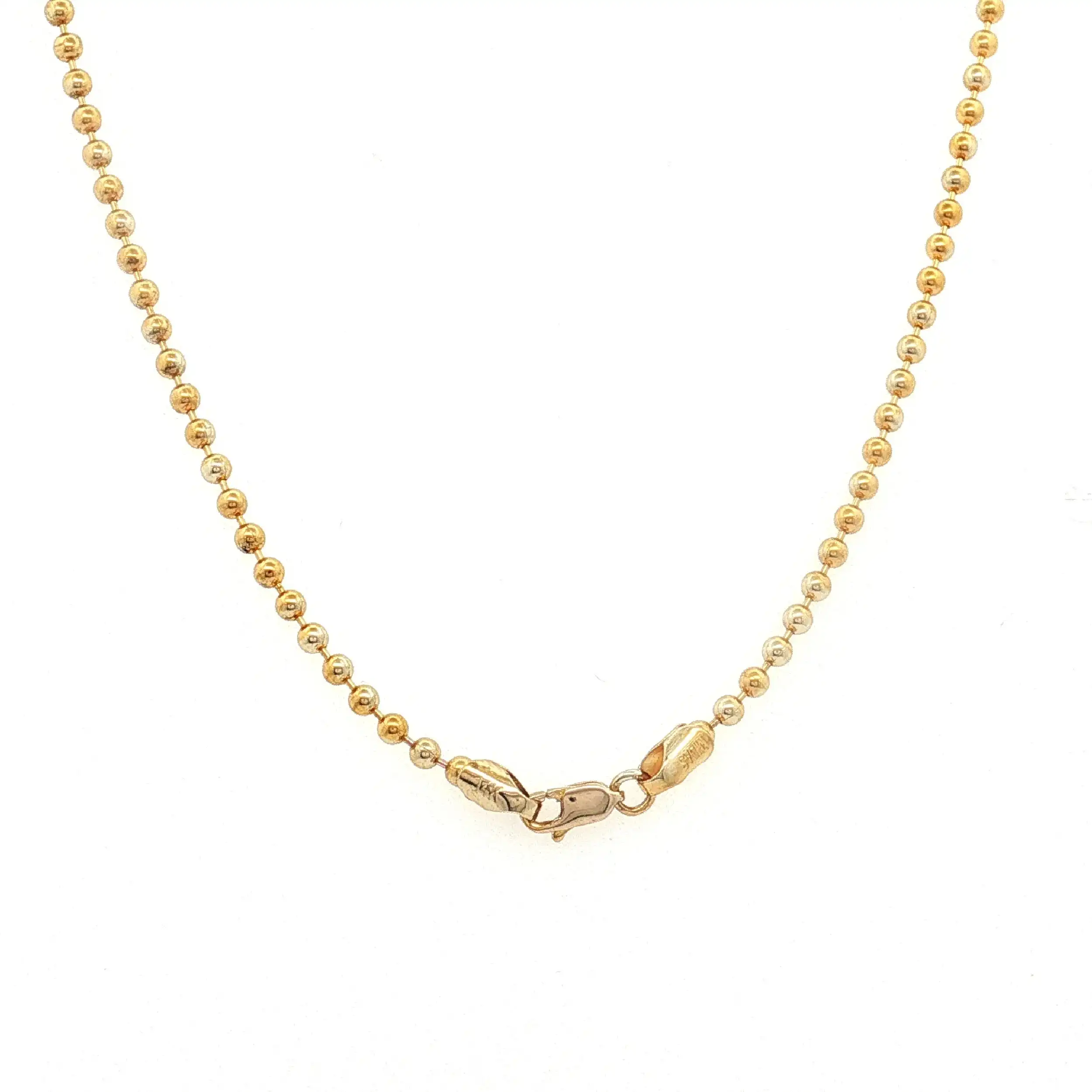Kugelkette Gelbgold mit Anhänger mit schwarzen Zirkonia Kugelkette Gelbgold mit Anhänger mit schwarzen Zirkonia