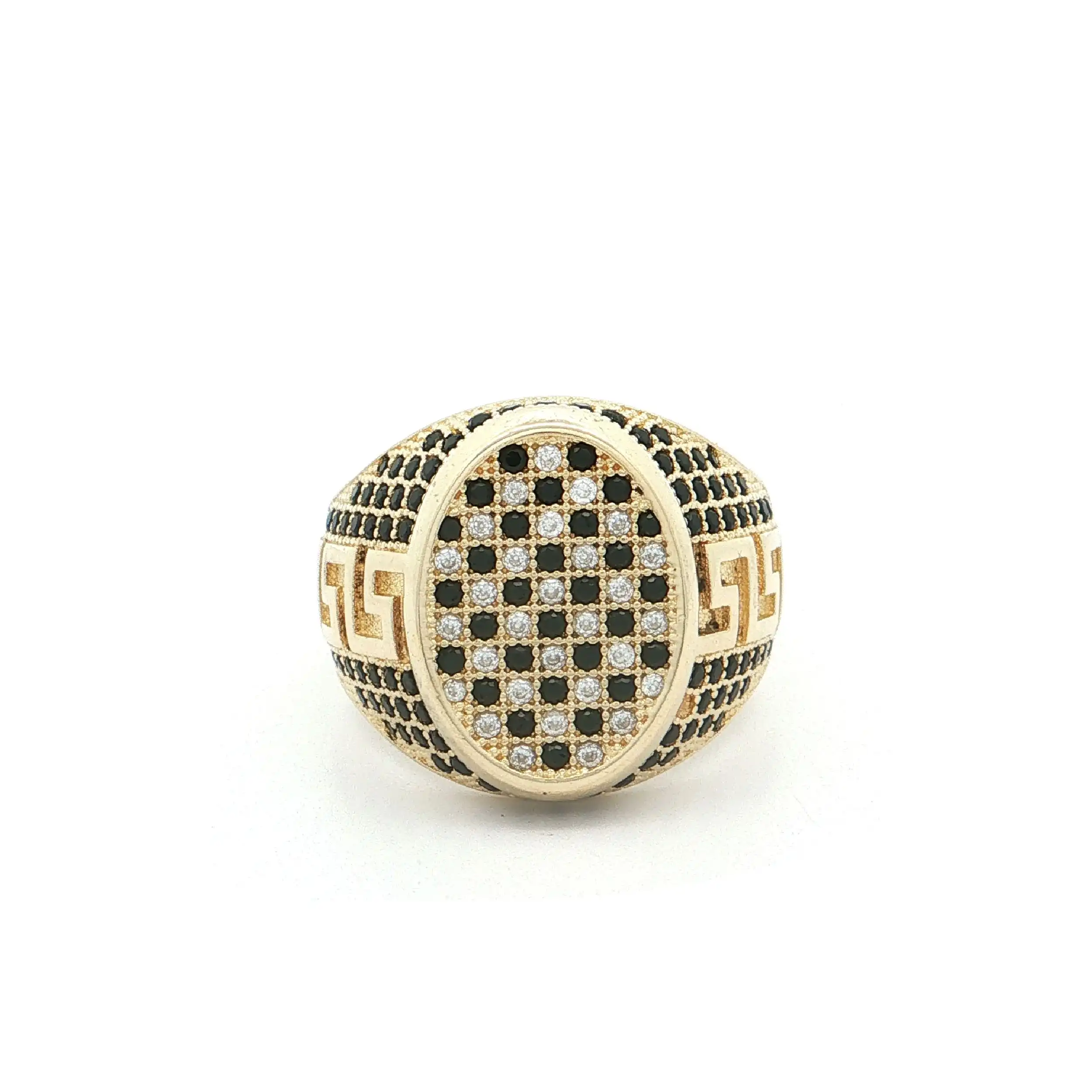 Ring Gelbgold mit Zirkonia und schwarzen Farbsteinen Ring Gelbgold mit Zirkonia und schwarzen Farbsteinen