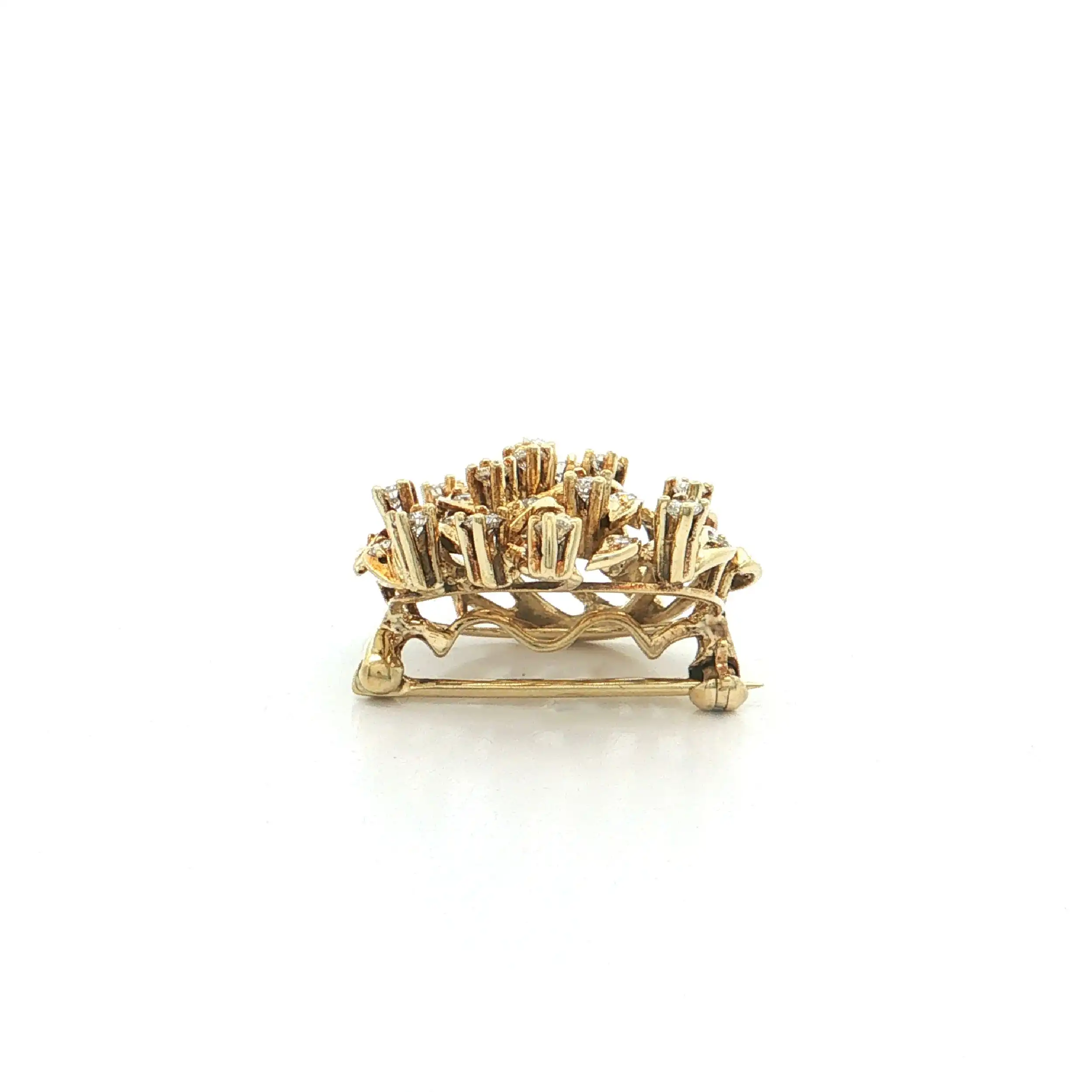 Brosche Gelbgold mit Brillanten und Diamanten Brosche Gelbgold mit Brillanten und Diamanten
