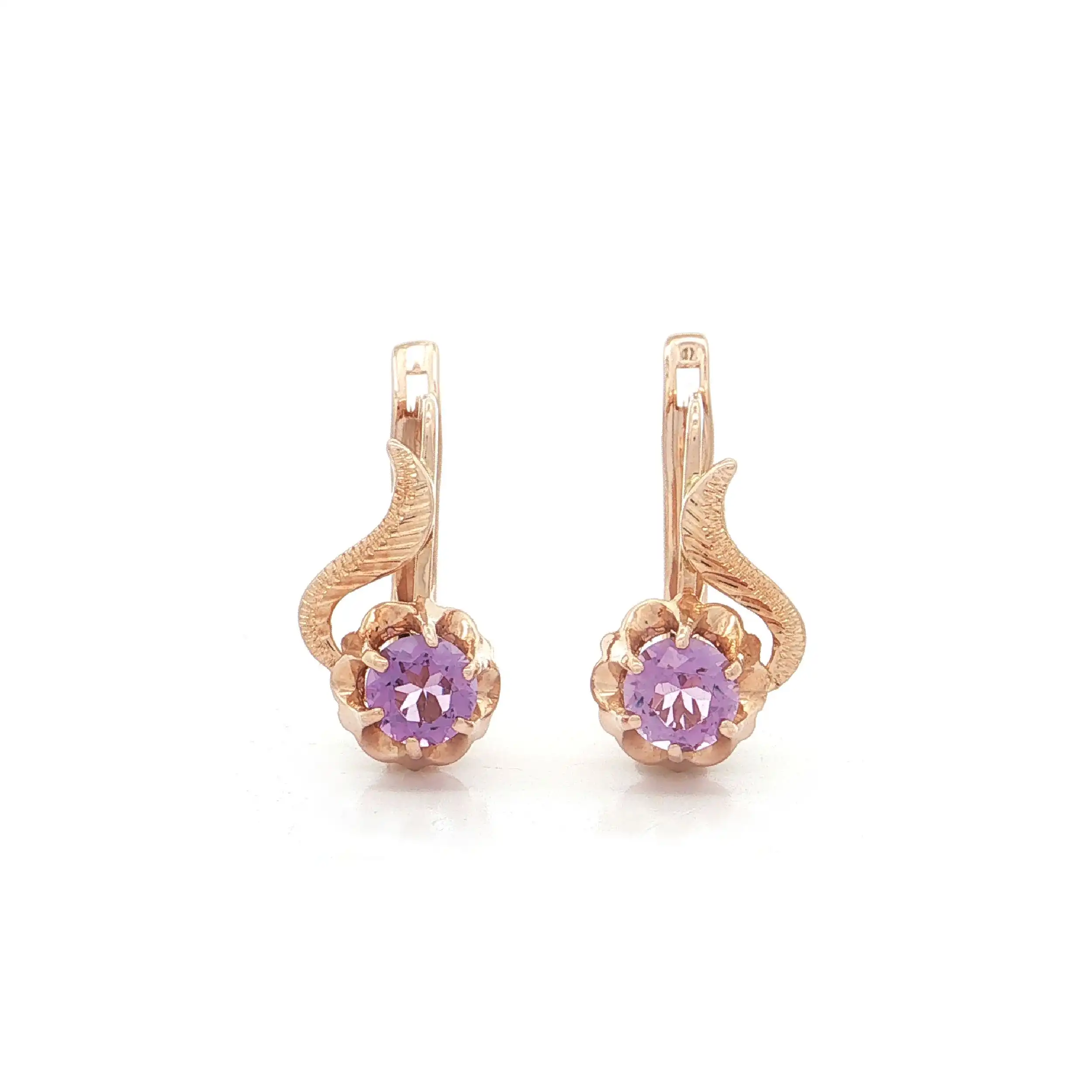 Ohrringe Roségold mit Amethyst Ohrringe Roségold mit Amethyst