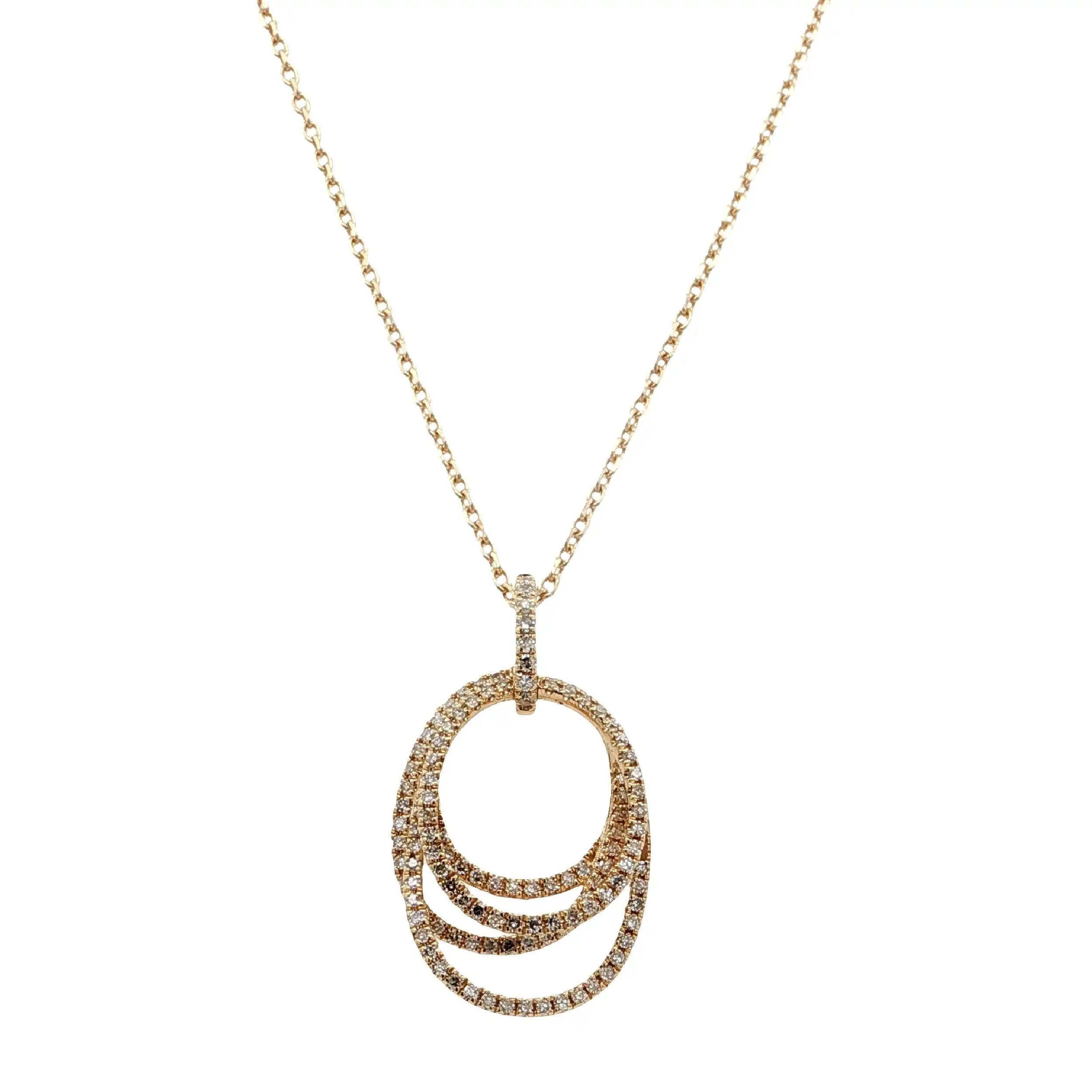 Kette Gelbgold mit Anhänger & Diamanten, graviert mit 0,28ct. TW/VSI