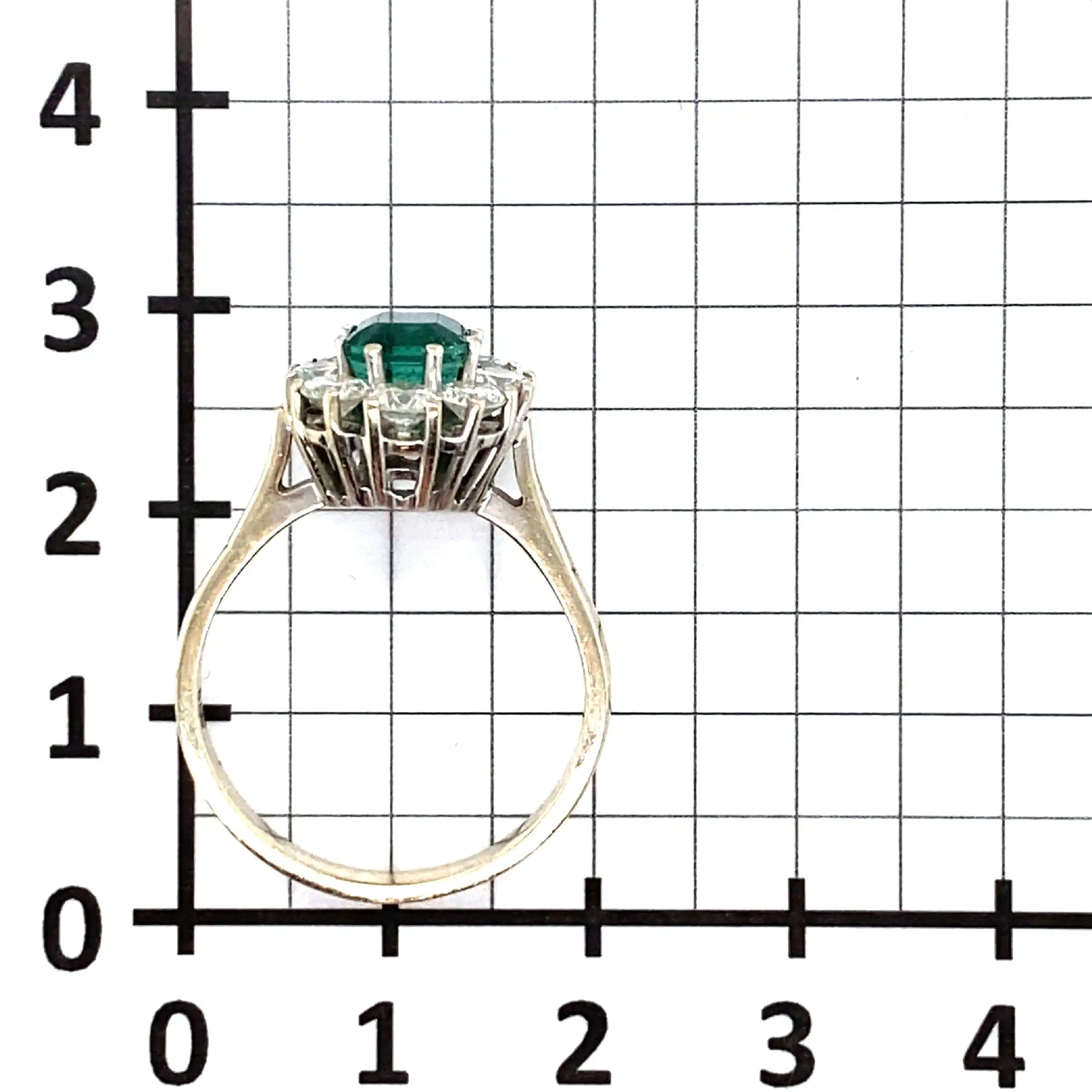 Ring Weißgold mit Brillanten und Smaragd Ring Weißgold mit Brillanten und Smaragd