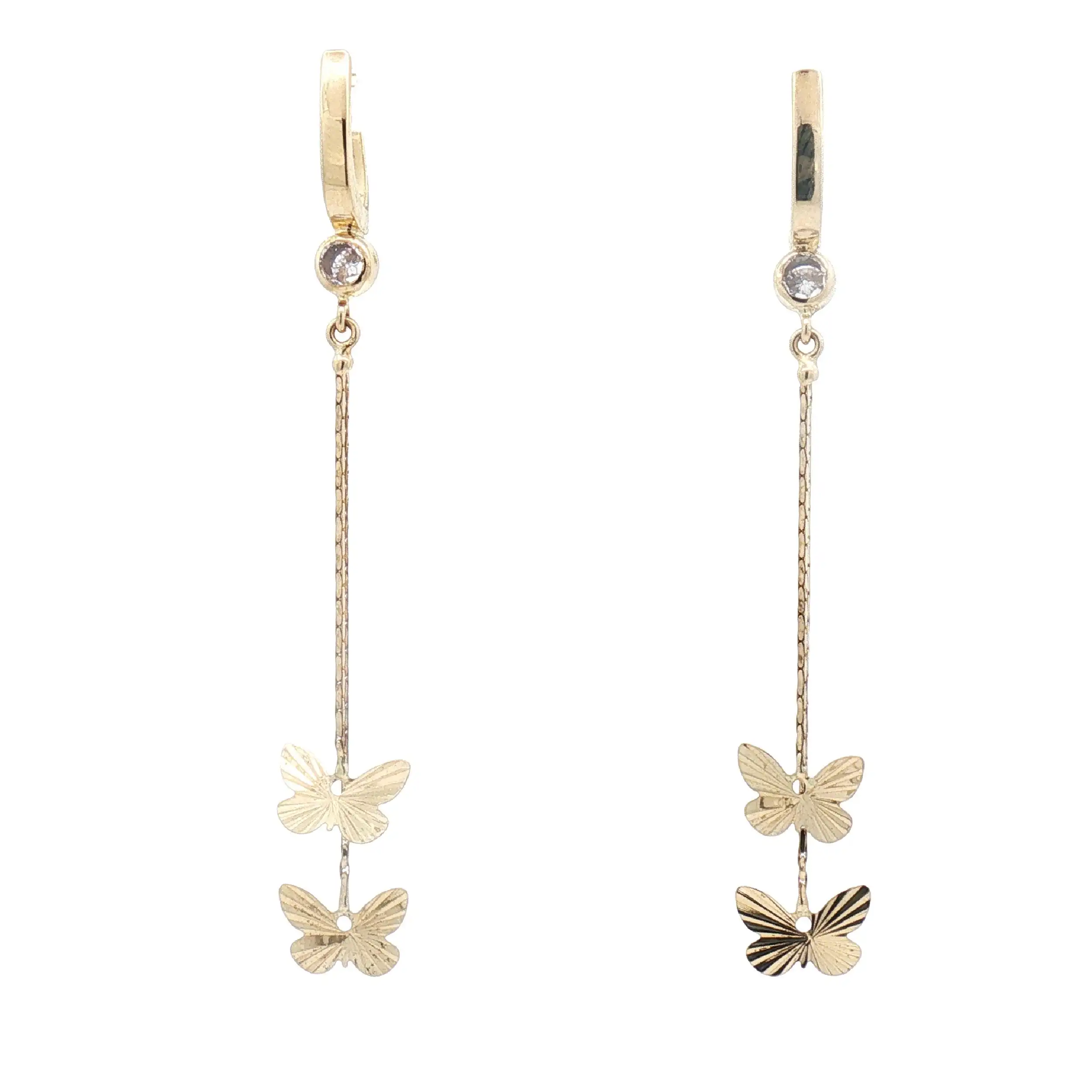 Ohrhänger Gelbgold Schmetterlinge mit Zirkonia Ohrhänger Gelbgold Schmetterlinge mit Zirkonia