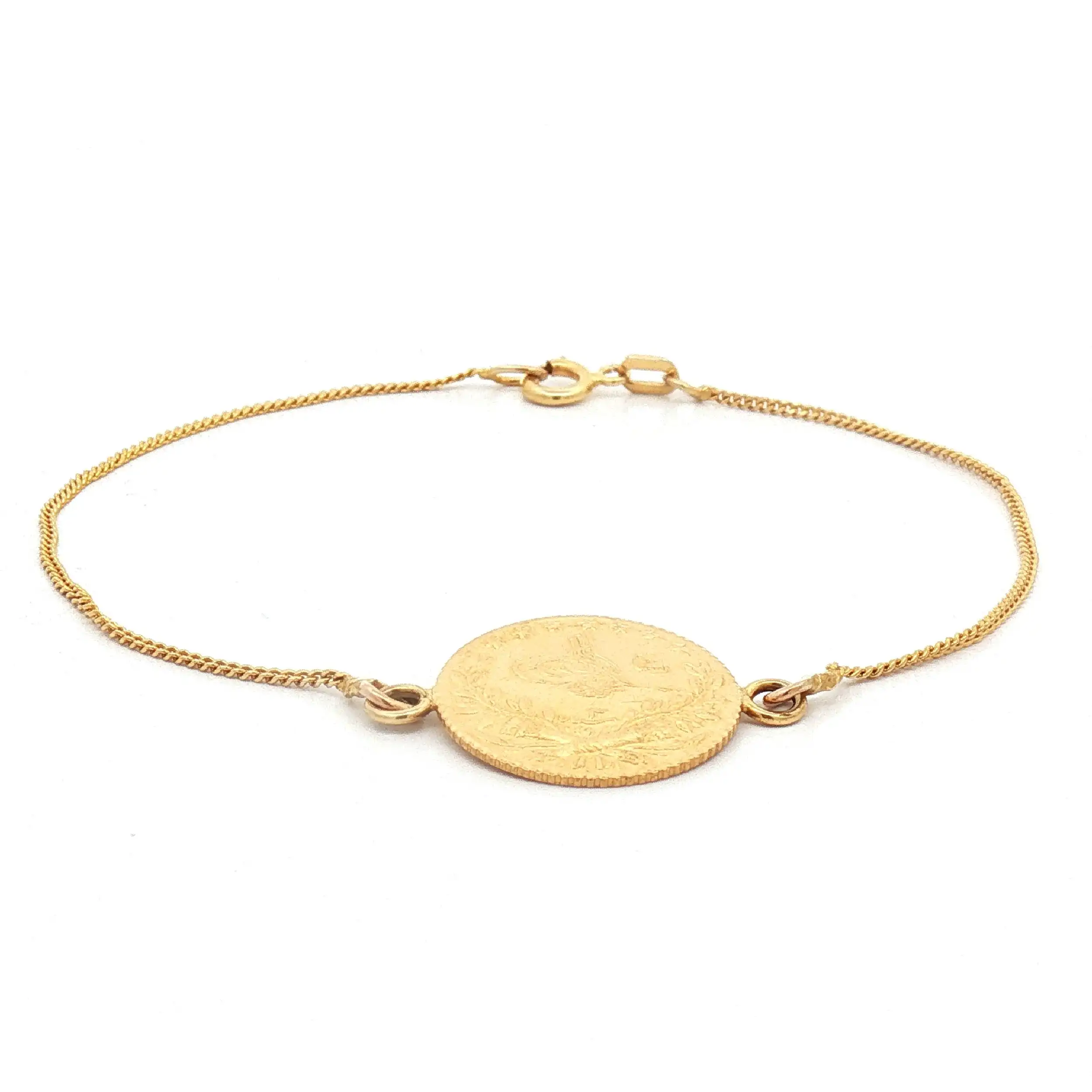 Panzerarmband Gelbgold mit Münze