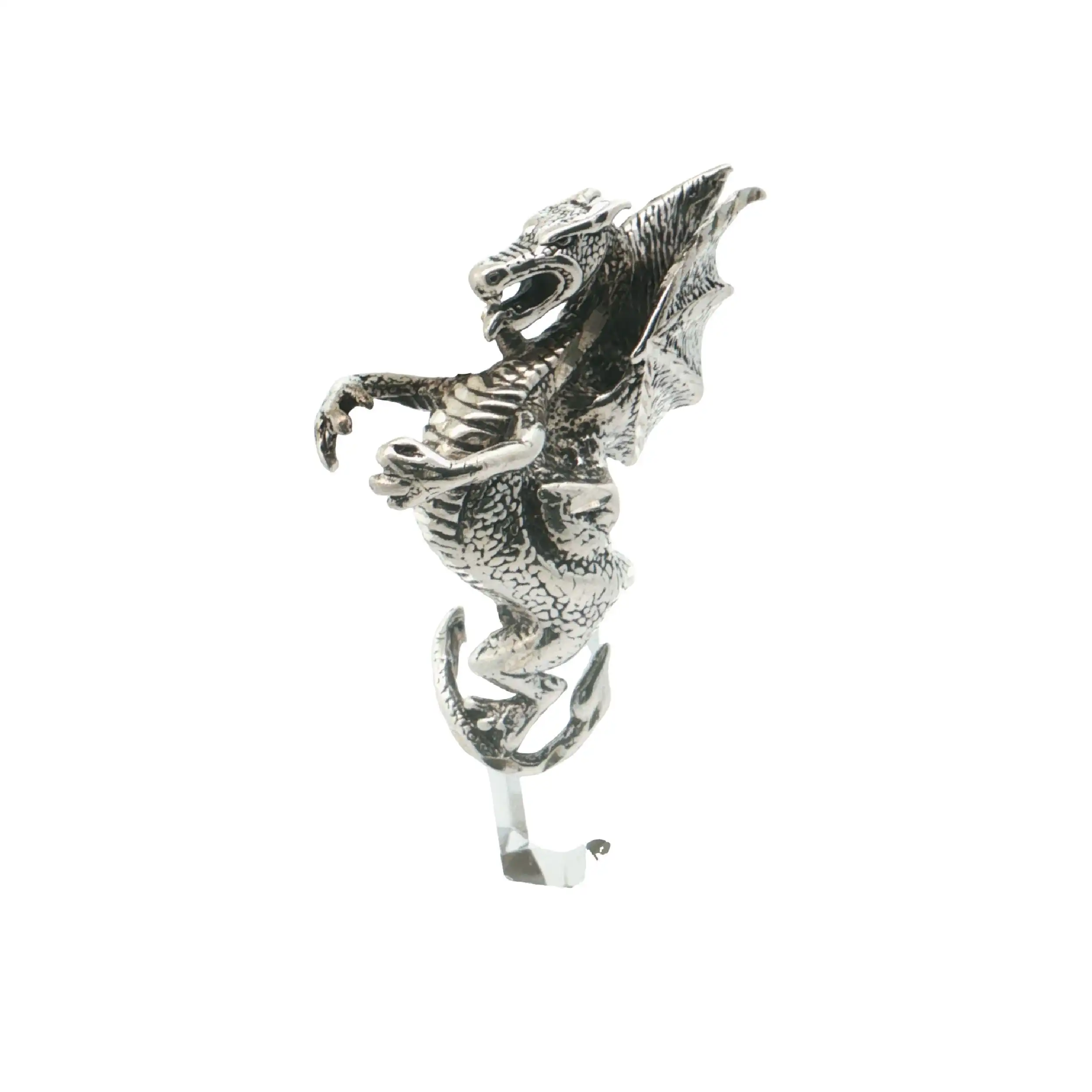 Silberanhänger Drache mit Kristall