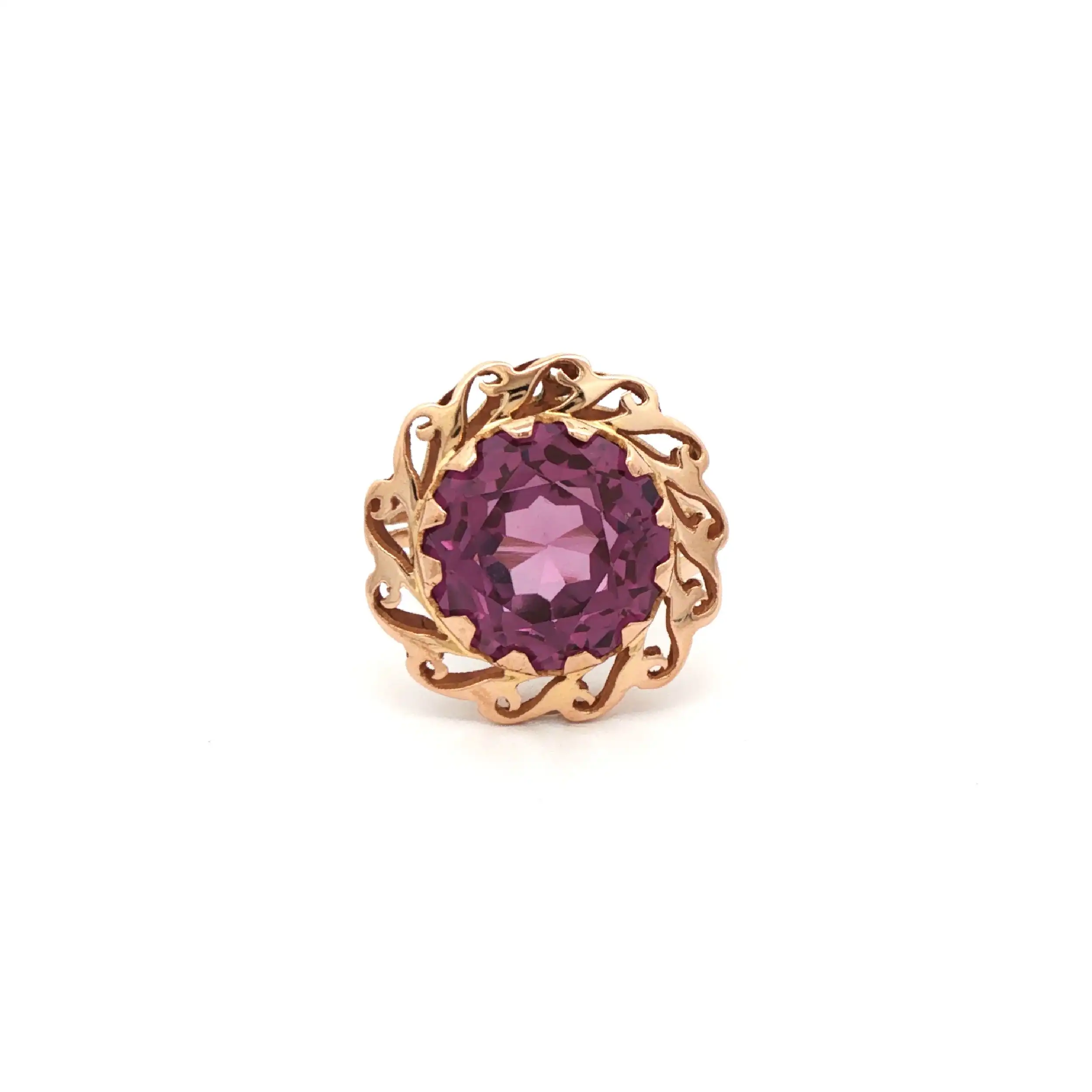 Ring Gelbgold mit lila Farbstein