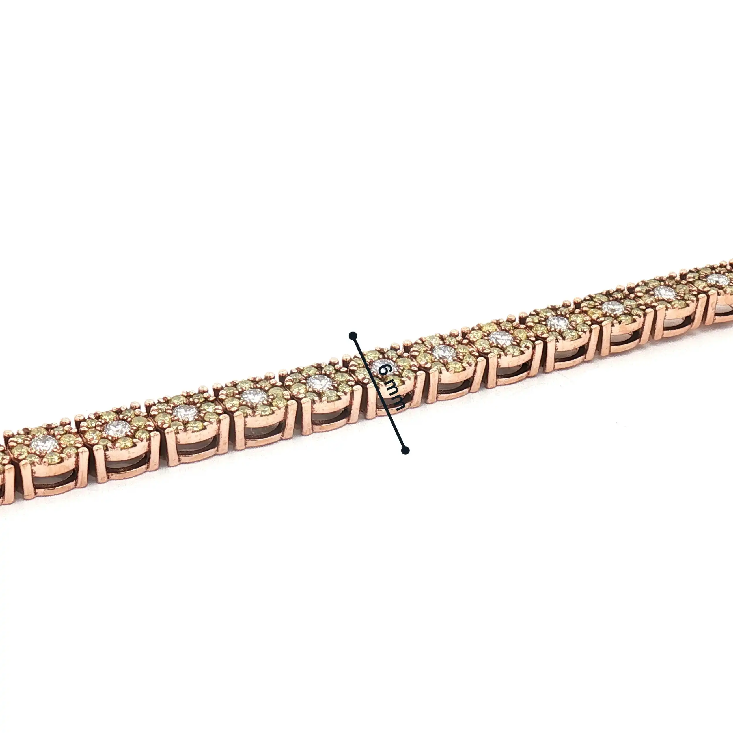 Tennisarmband Rotgold mit Brillanten und Fancy Yellow Brillanten
