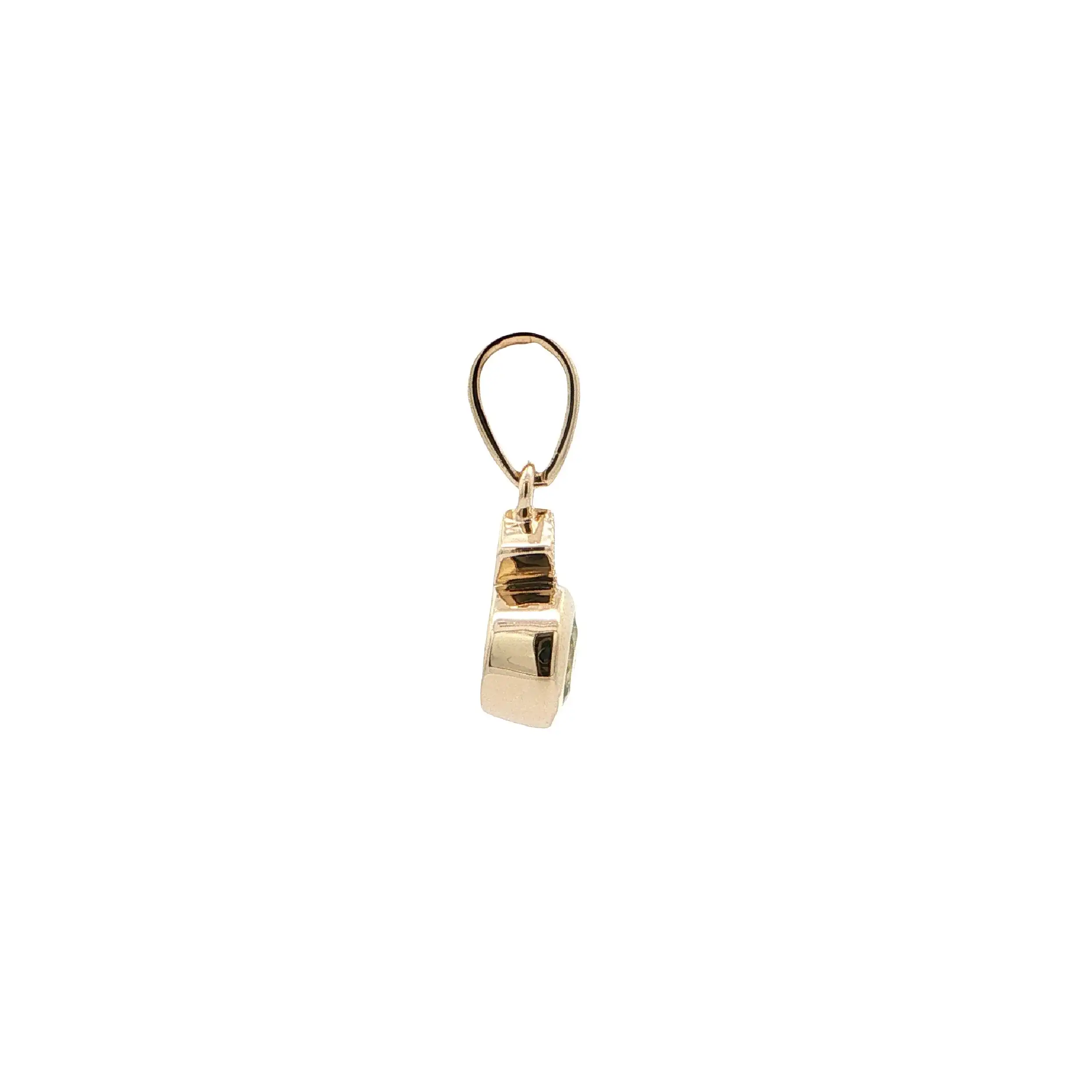 Anhänger Gelbgold JLO mit grünem Farbstein & Zirkonia