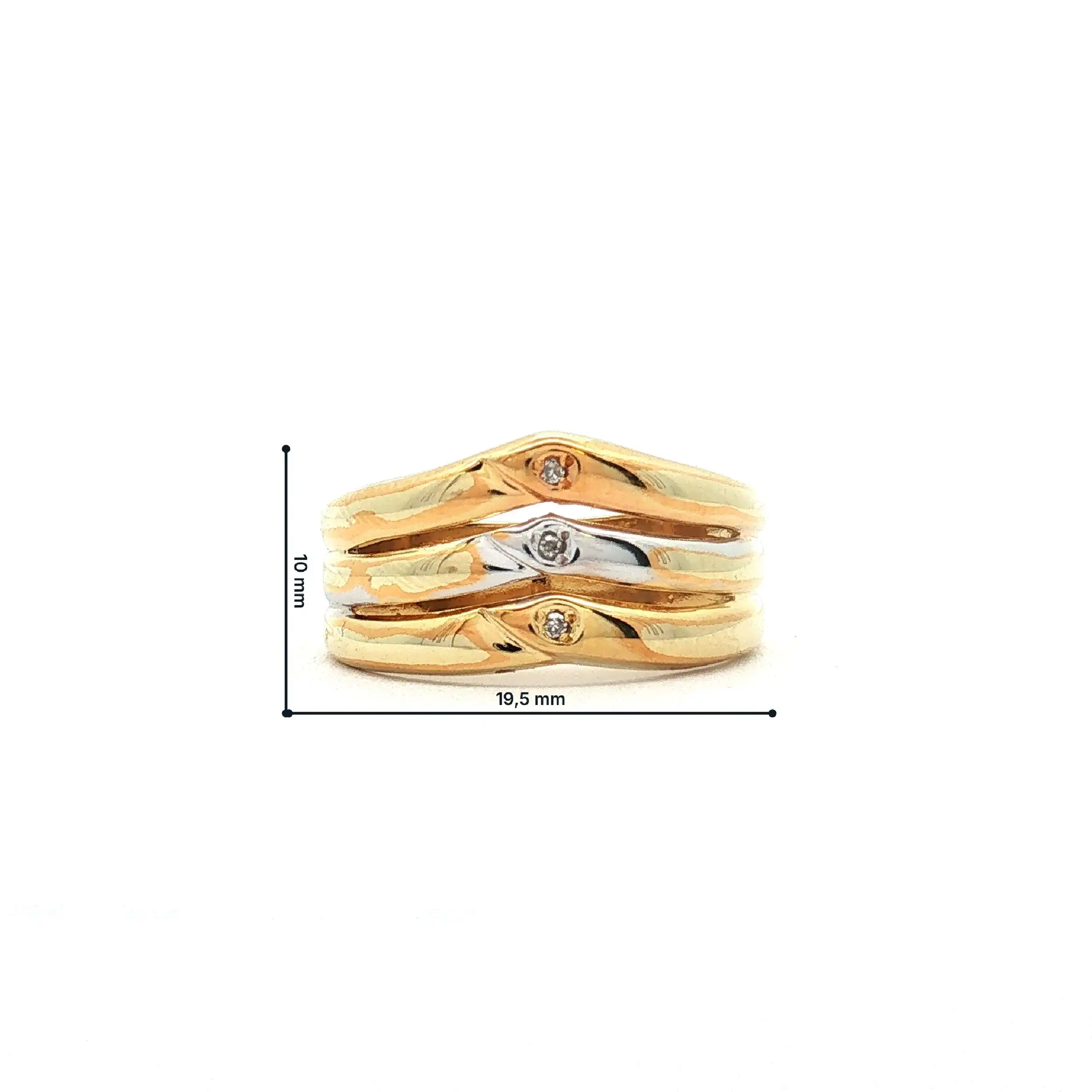 Ring Tricolor mit Diamanten