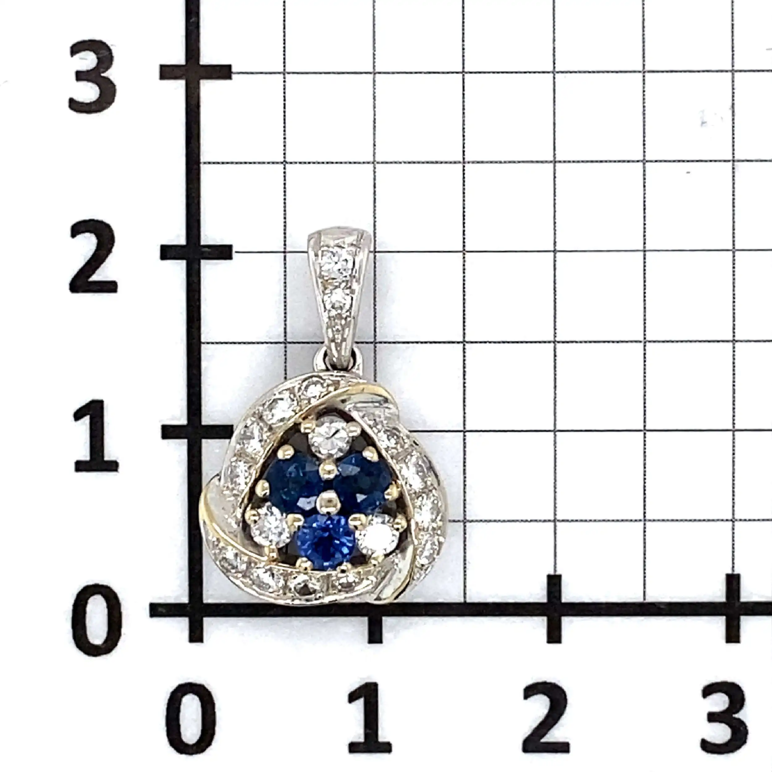 Anhänger Weißgold mit Brillanten und blauen Farbsteinen Anhänger Weißgold mit Brillanten und blauen Farbsteinen