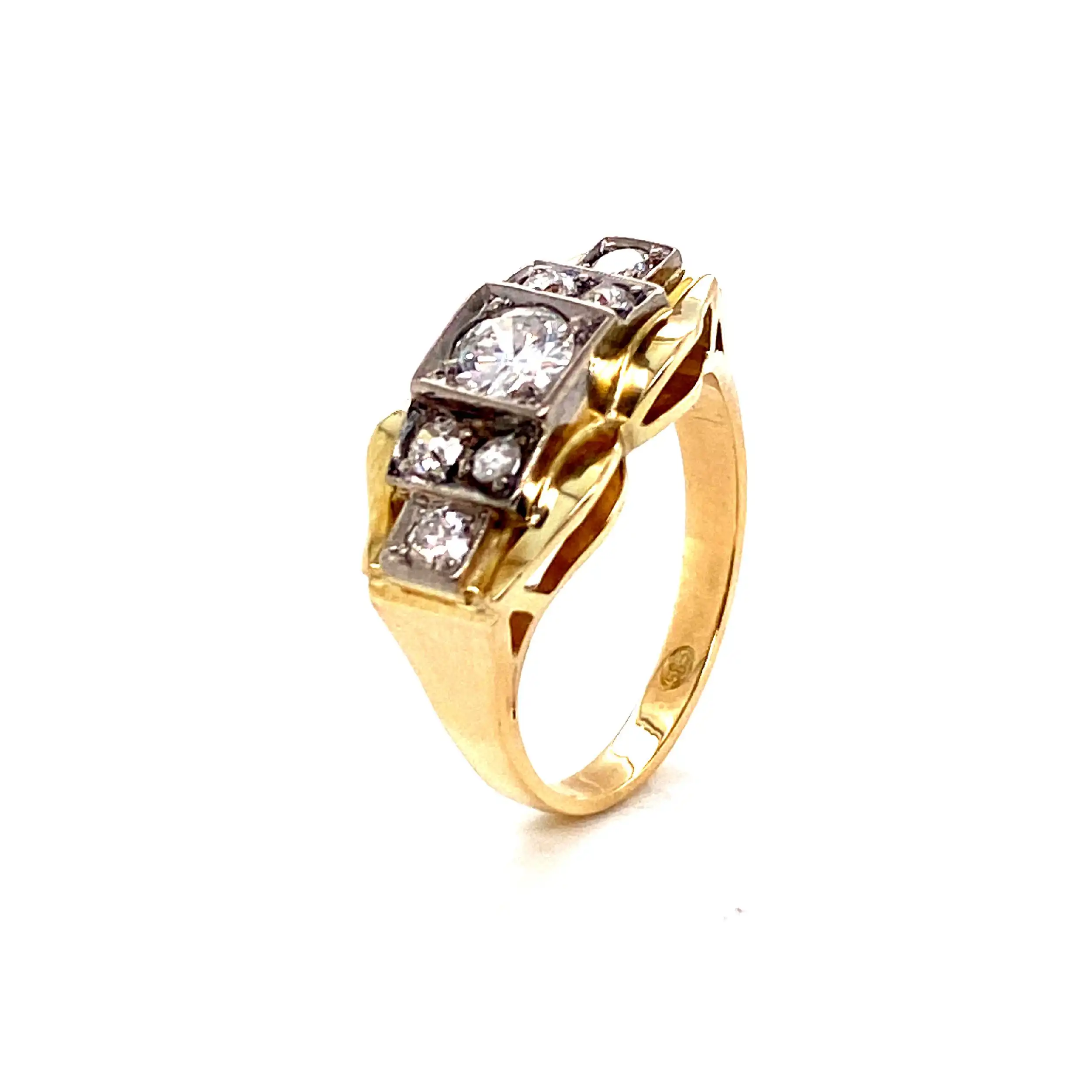Ring Bicolor mit Brillanten und Altschliffdiamanten Ring Bicolor mit Brillanten und Altschliffdiamanten