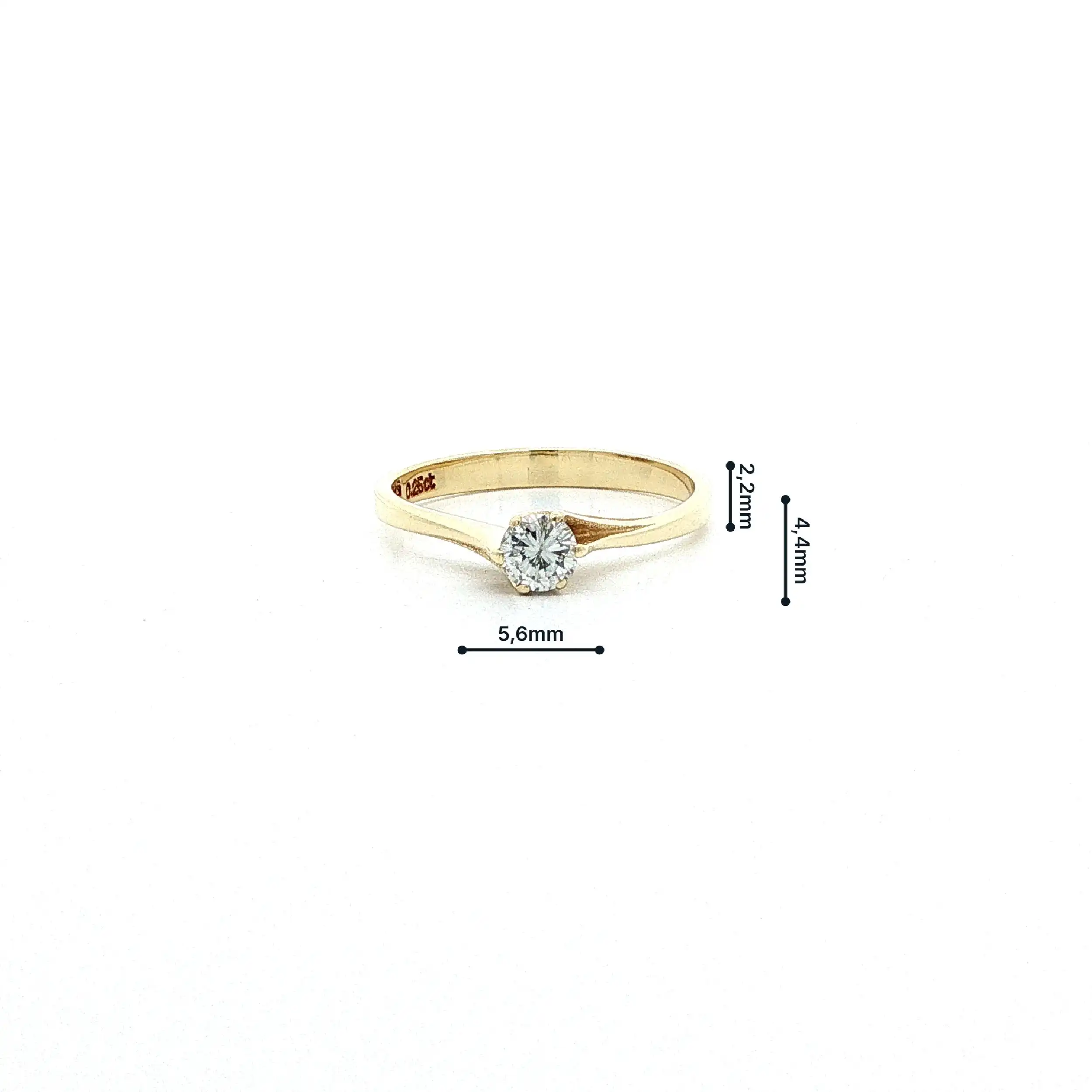 Ring Gelbgold mit Brillant, graviert mit 0,25ct. Ring Gelbgold mit Brillant, graviert mit 0,25ct.