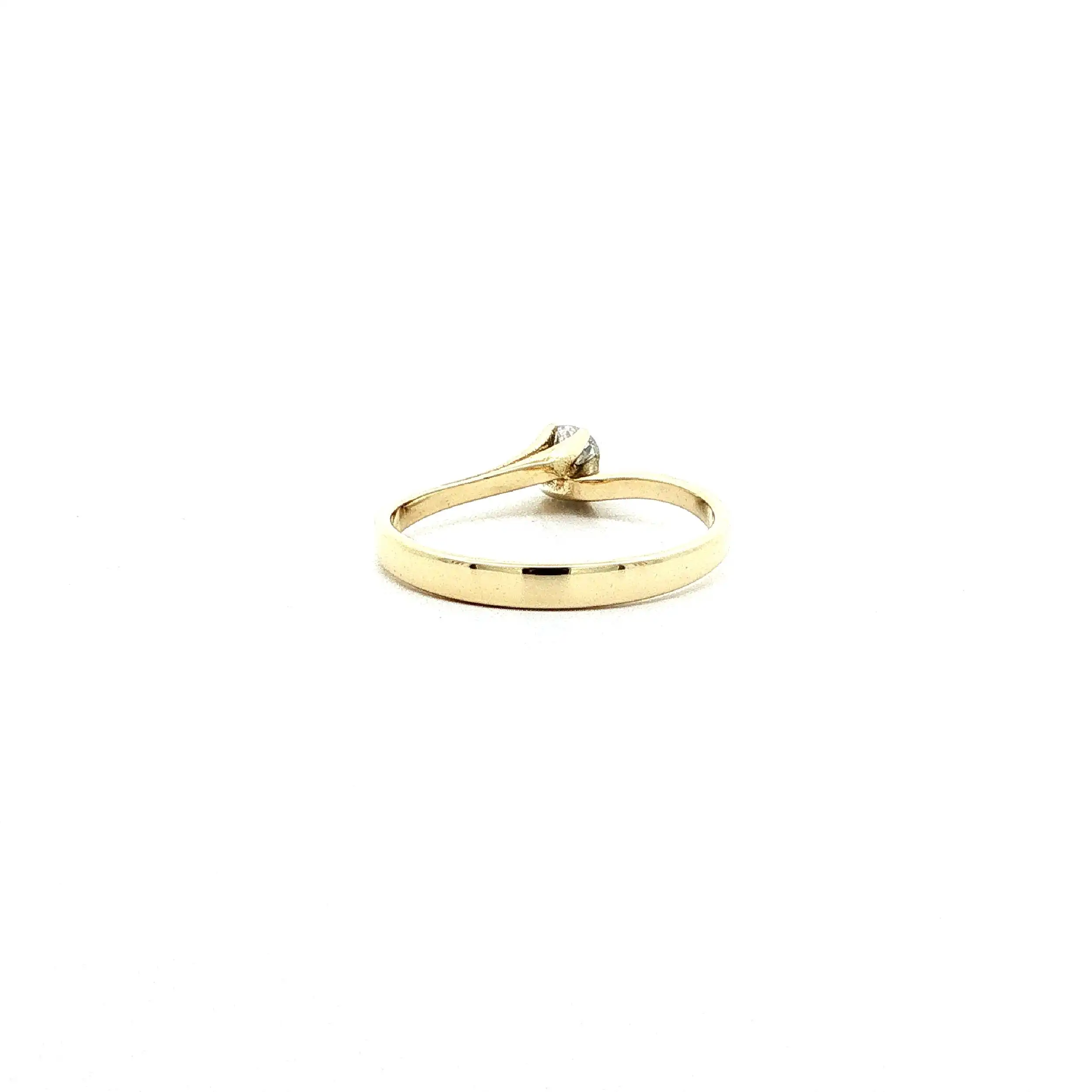 Ring Gelbgold mit Brillant, graviert mit 0,25ct. Ring Gelbgold mit Brillant, graviert mit 0,25ct.