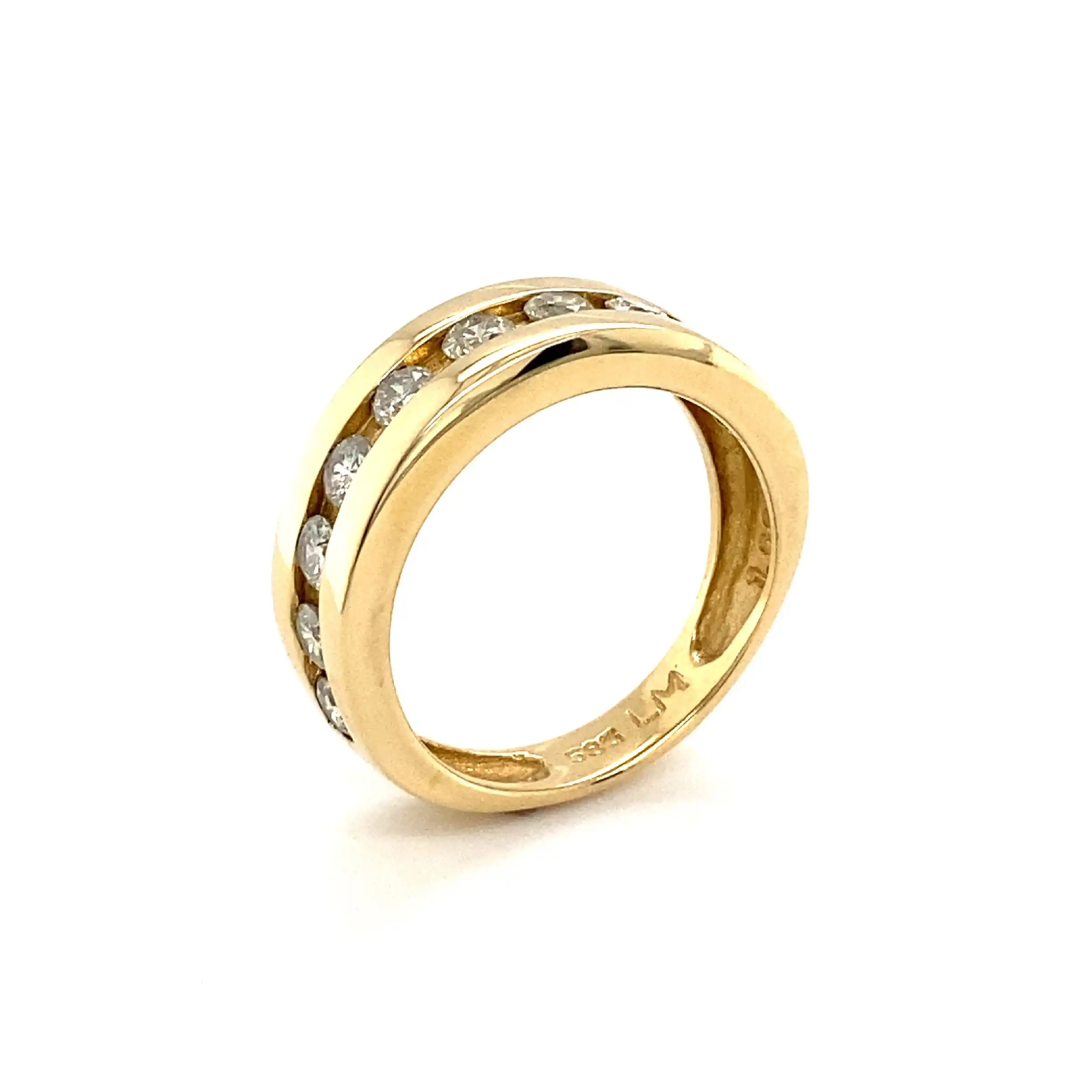 Ring Gelbgold mit Brillanten, graviert mit 1.00ct. Ring Gelbgold mit Brillanten, graviert mit 1.00ct.