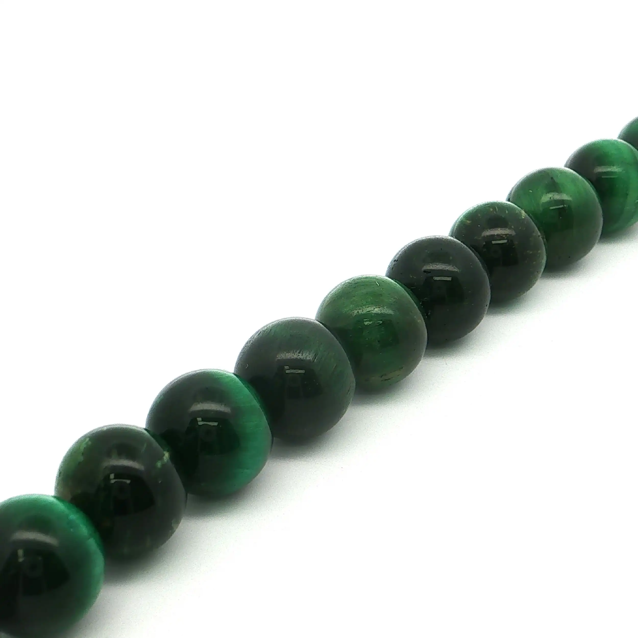 Glasperlenarmband "grünes Tigerauge" mit Silberschließe
