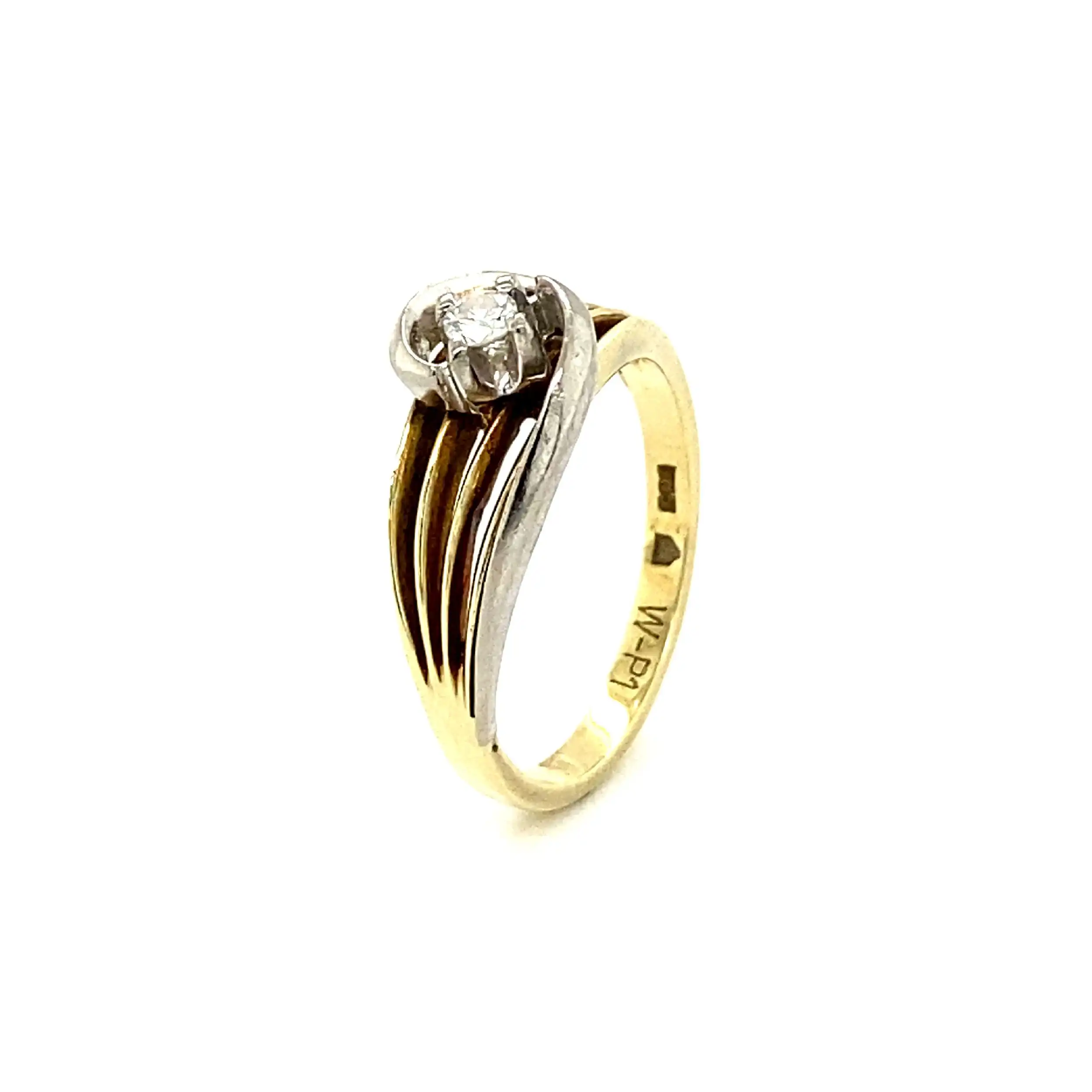 Ring Bicolor mit Brillant, graviert mit W-P1 Ring Bicolor mit Brillant, graviert mit W-P1
