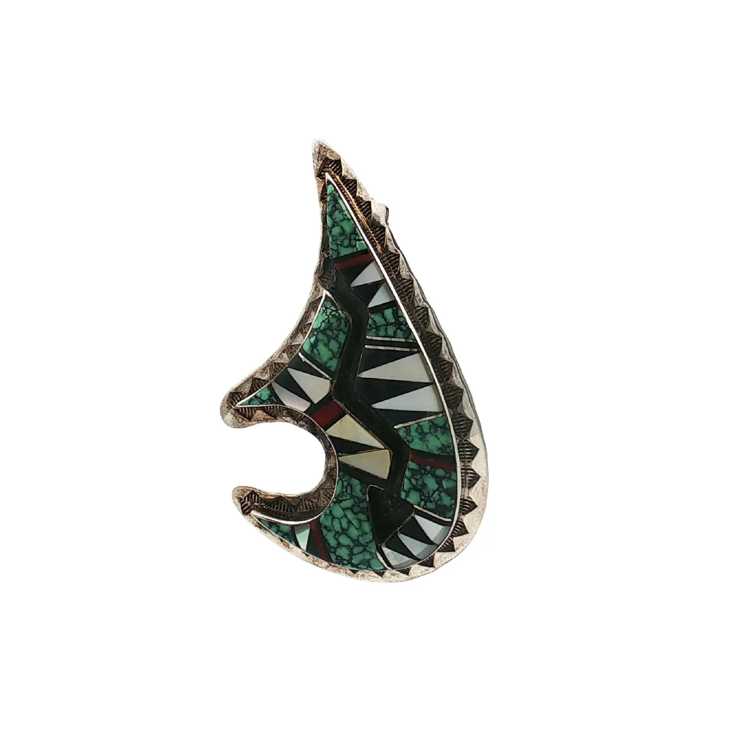 Brosche Silber mit Mosaik Brosche Silber mit Mosaik