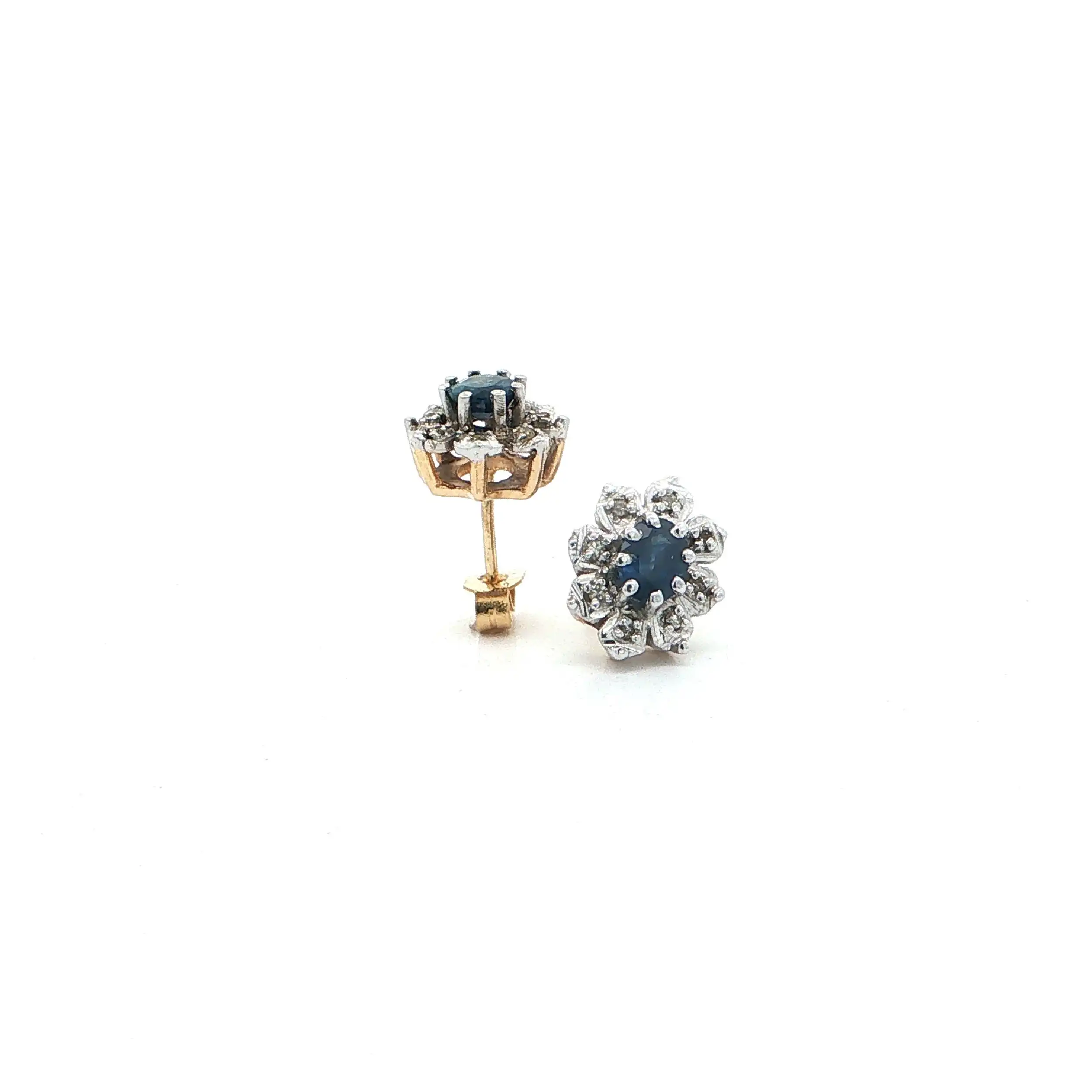 Ohrstecker Bicolor mit Saphir & Diamanten Ohrstecker Bicolor mit Saphir & Diamanten