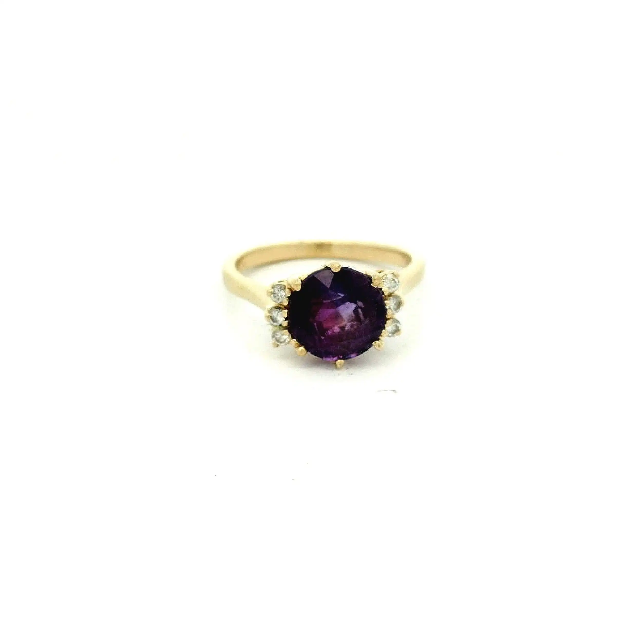 Ring Gelbgold mit Brillanten und lila Farbstein Ring Gelbgold mit Brillanten und lila Farbstein