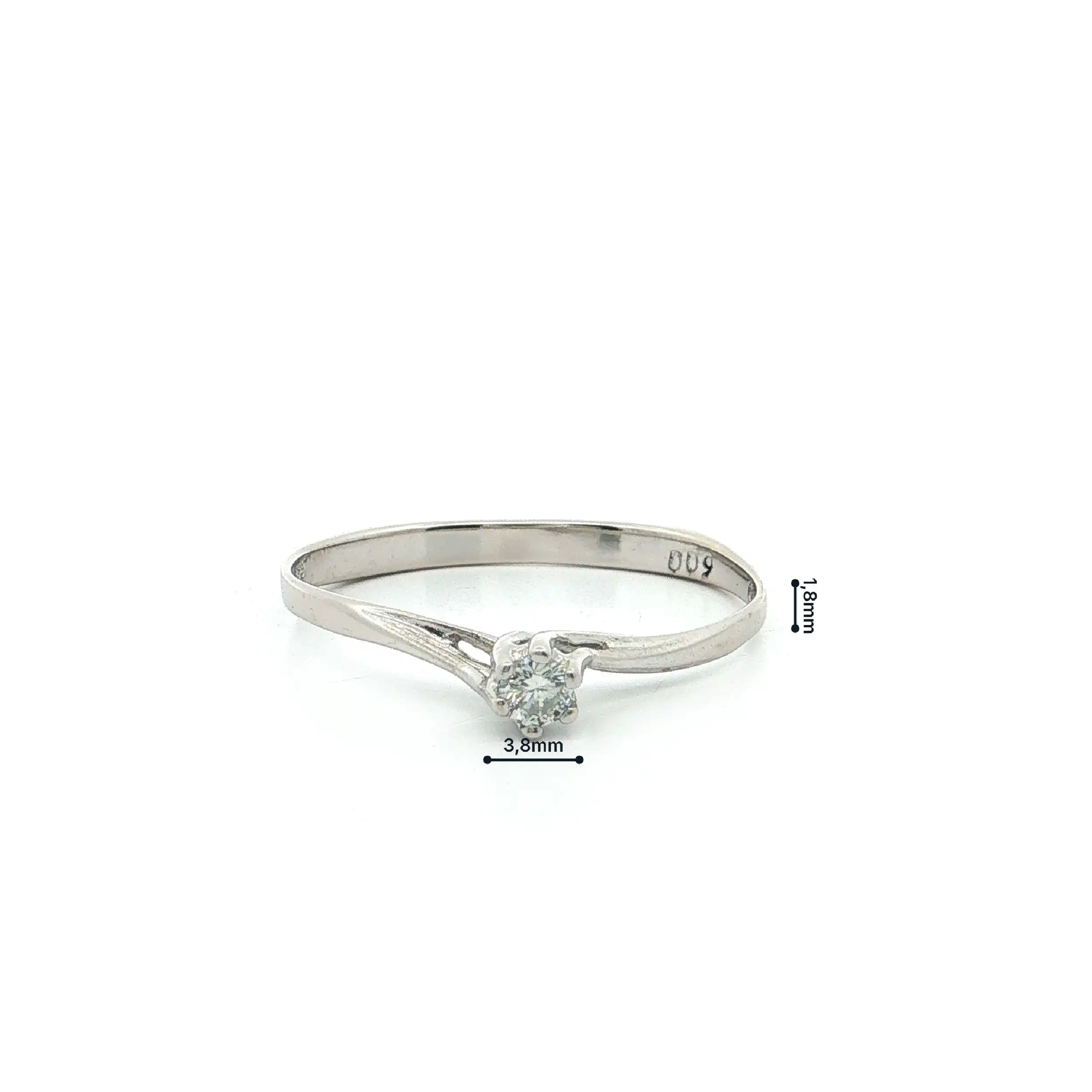 Ring Weißgold mit Brillant, graviert mit 0,09ct Ring Weißgold mit Brillant, graviert mit 0,09ct