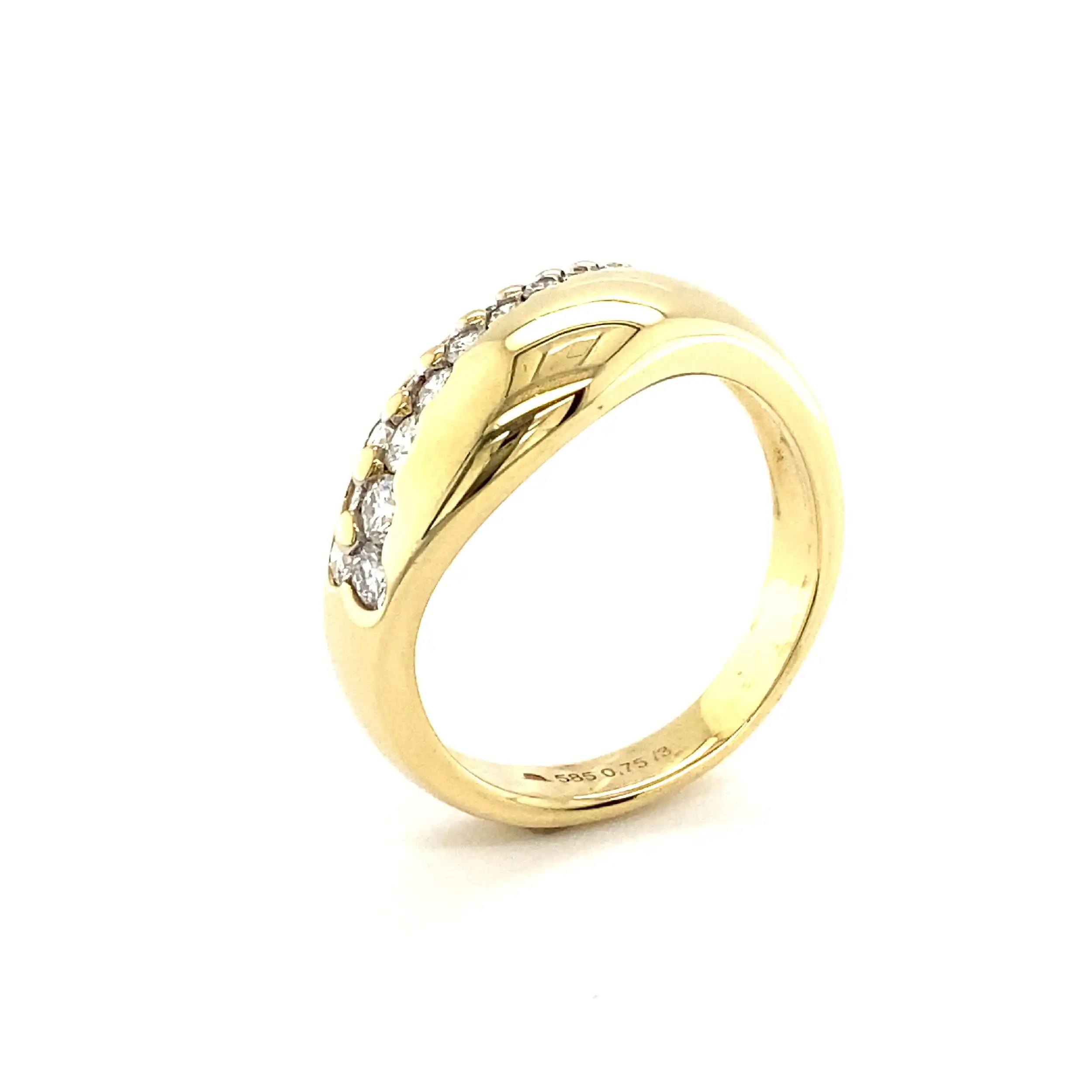 Ring Gelbgold mit Brillanten, graviert mit 0,75ct.