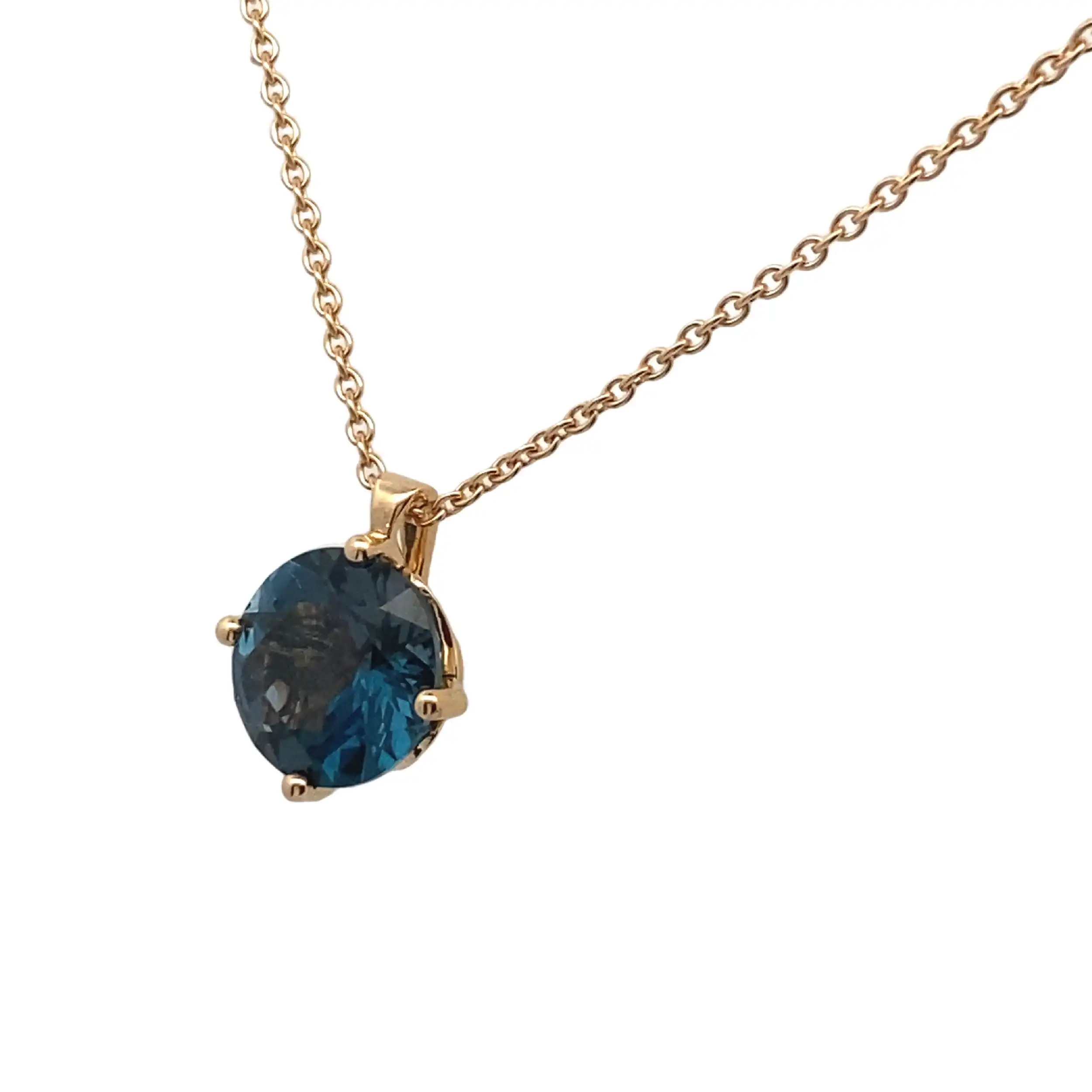 Kette mit Anhänger Rotgold mit London Topas Rüschenbeck Kette mit Anhänger Rotgold mit London Topas Rüschenbeck