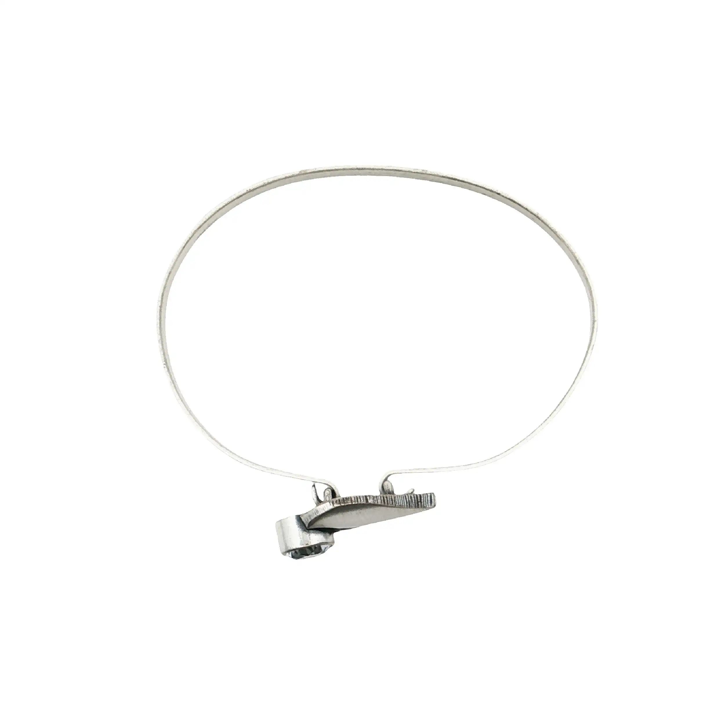 Armreif Silber mattiert mit Bergkristall Armreif Silber mattiert mit Bergkristall