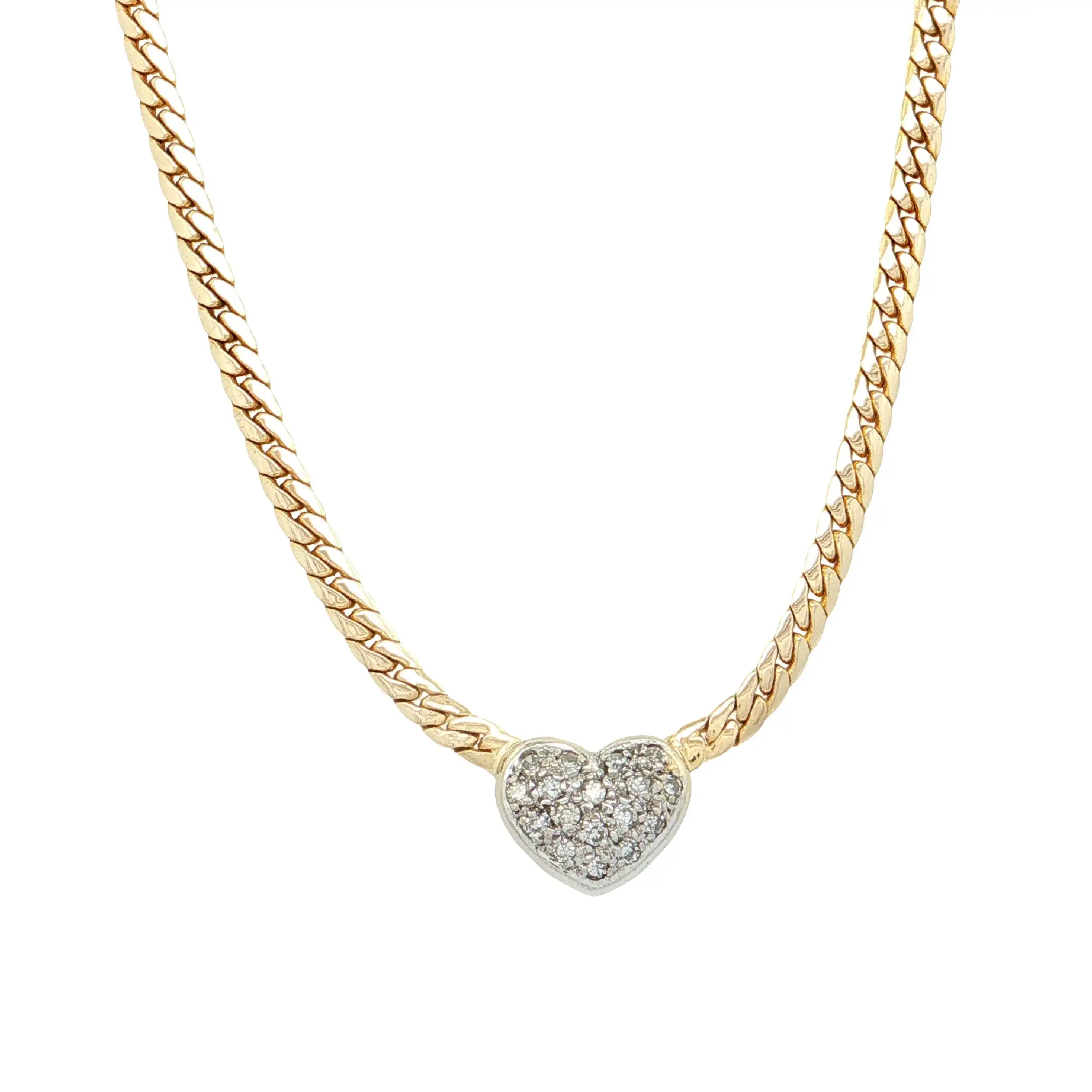Herzcollier Bicolor mit Brillanten