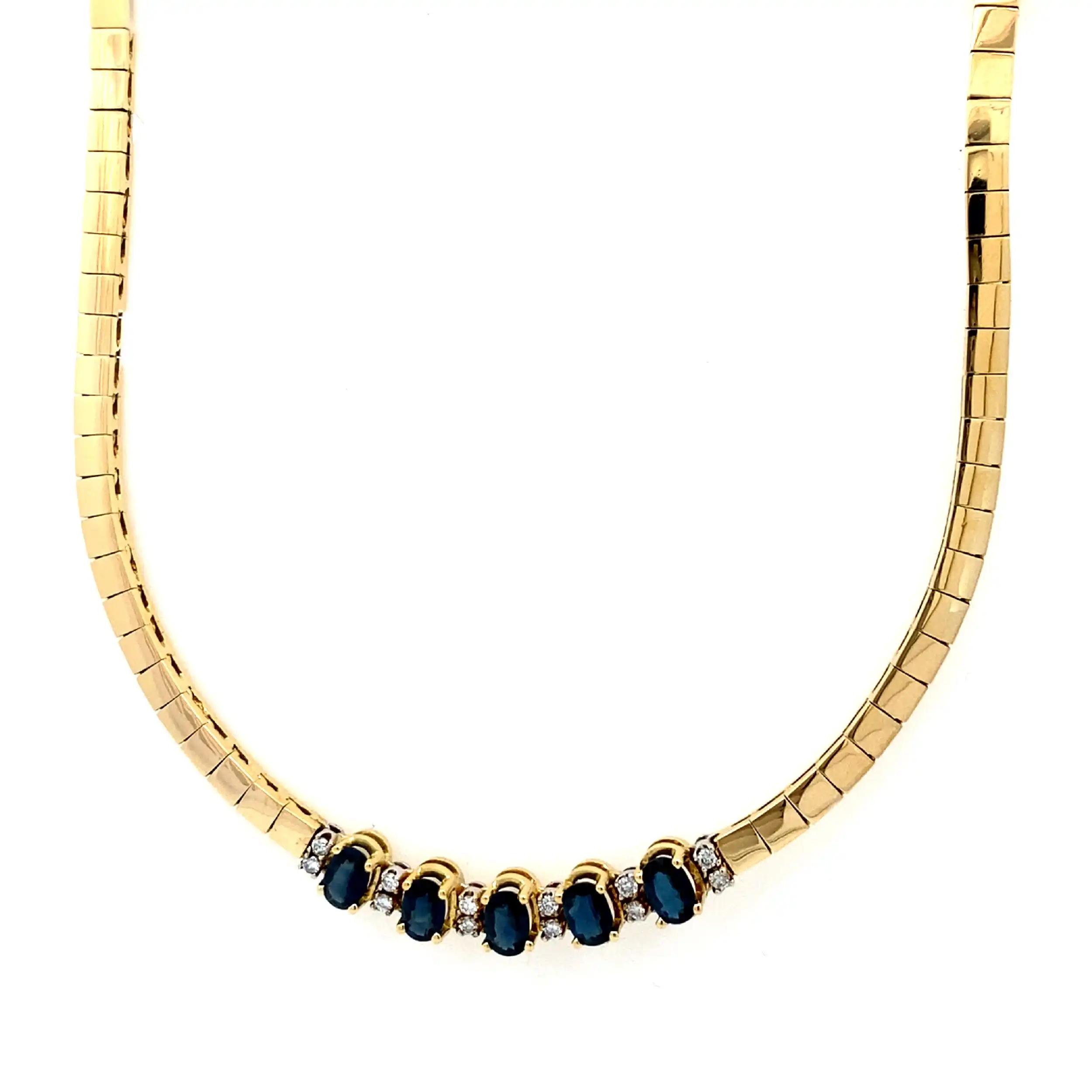Collier Gelbgold mit Saphiren und Brillanten Collier Gelbgold mit Saphiren und Brillanten