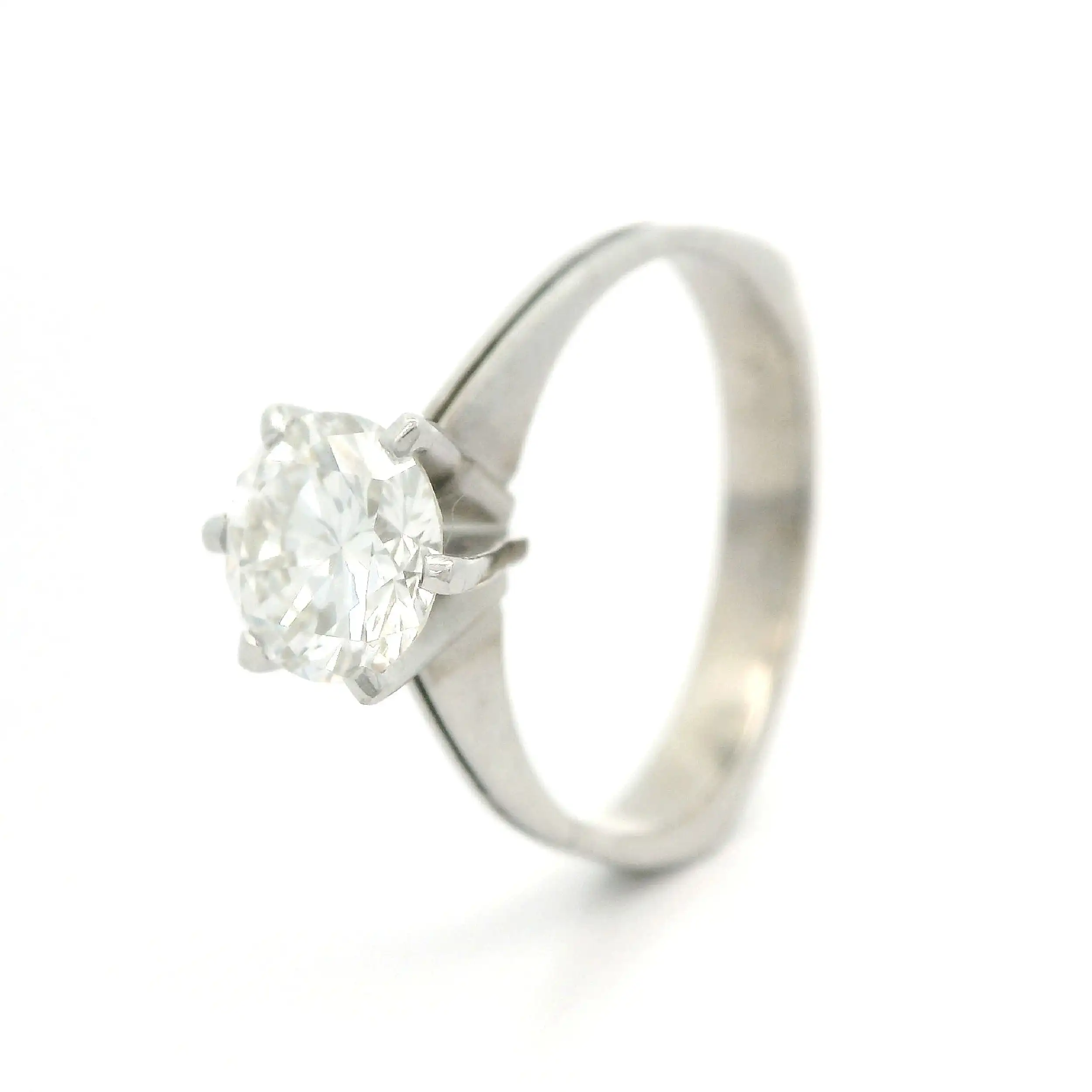 Solitärring Weißgold mit Brillant, mit DPL Expertise 1,21ct I/VVS2