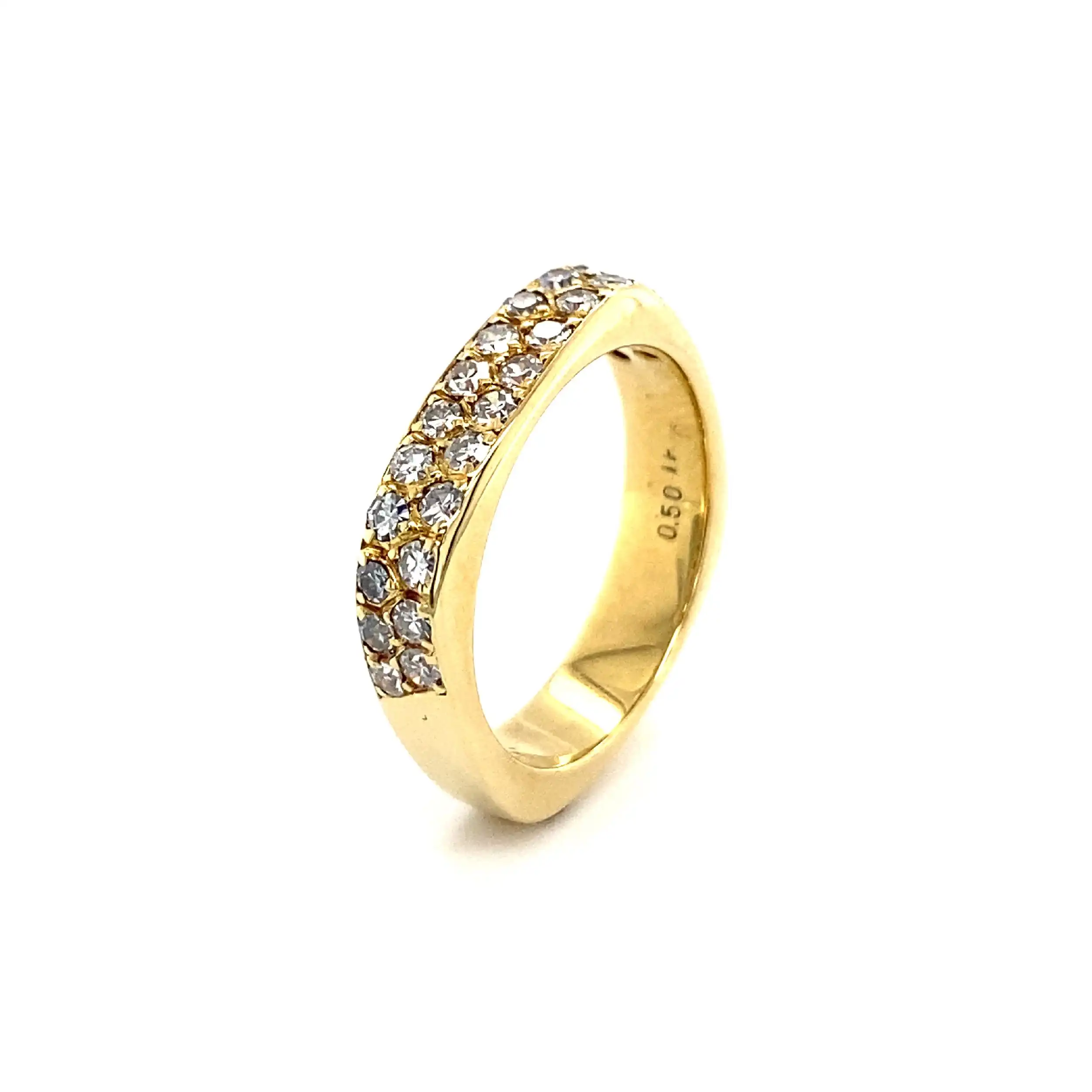 Ring Gelbgold mit Diamanten, graviert mit 0,50ct. Ring Gelbgold mit Diamanten, graviert mit 0,50ct.