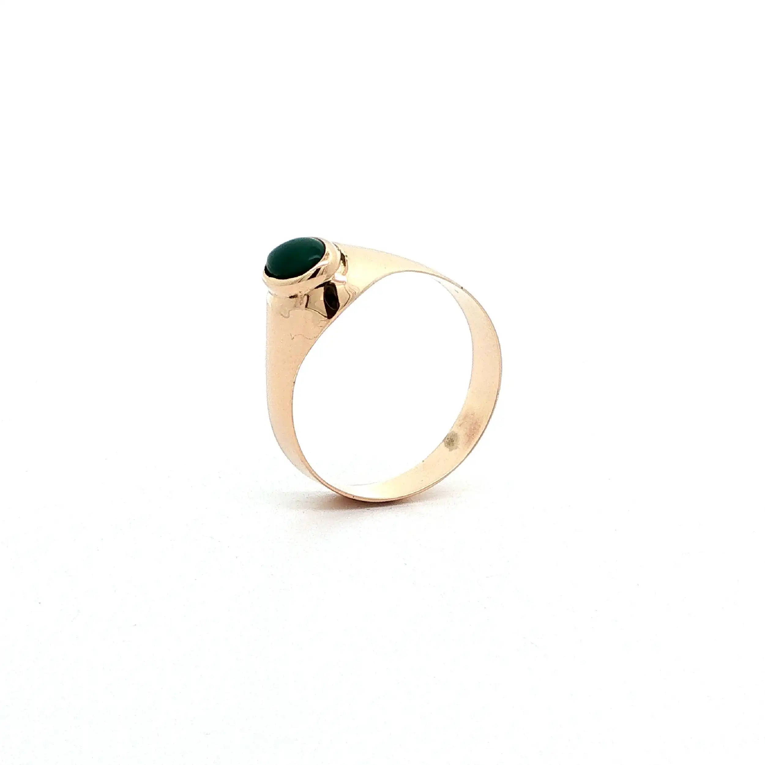 Ring Roségold mit grünem Cabochonstein