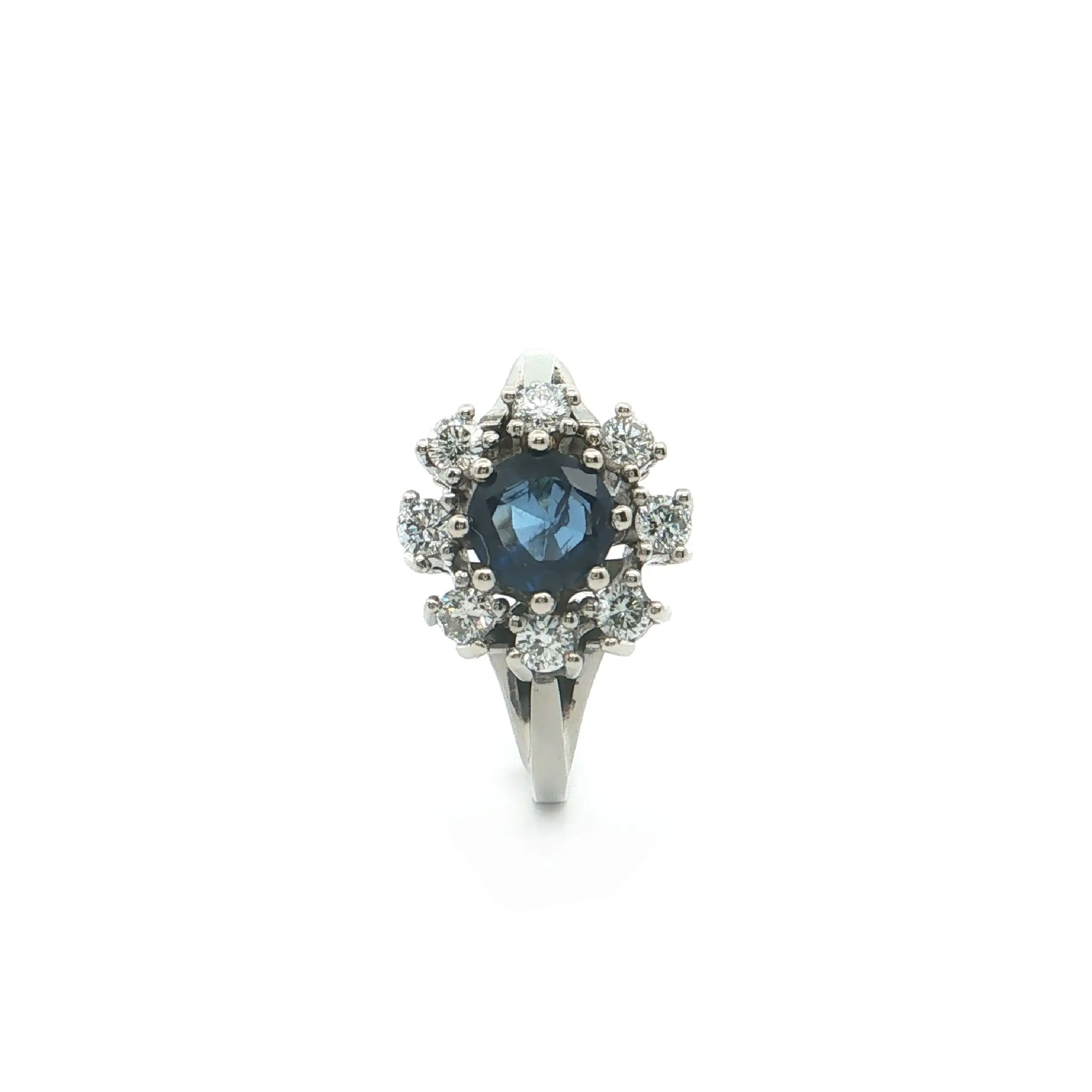Ring Weißgold mit Saphir und Brillanten Ring Weißgold mit Saphir und Brillanten