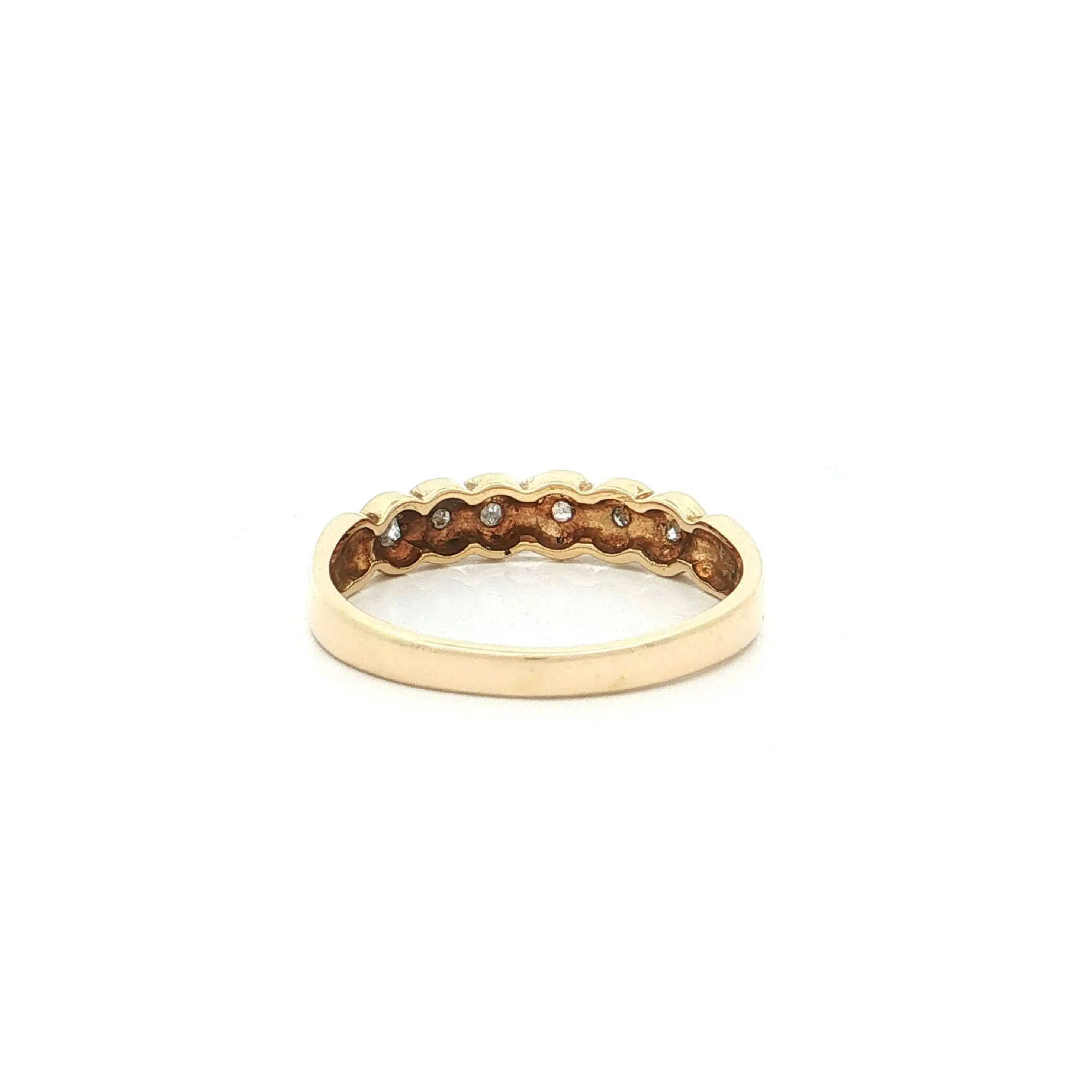 Halbmemoryring Gelbgold mit Diamanten