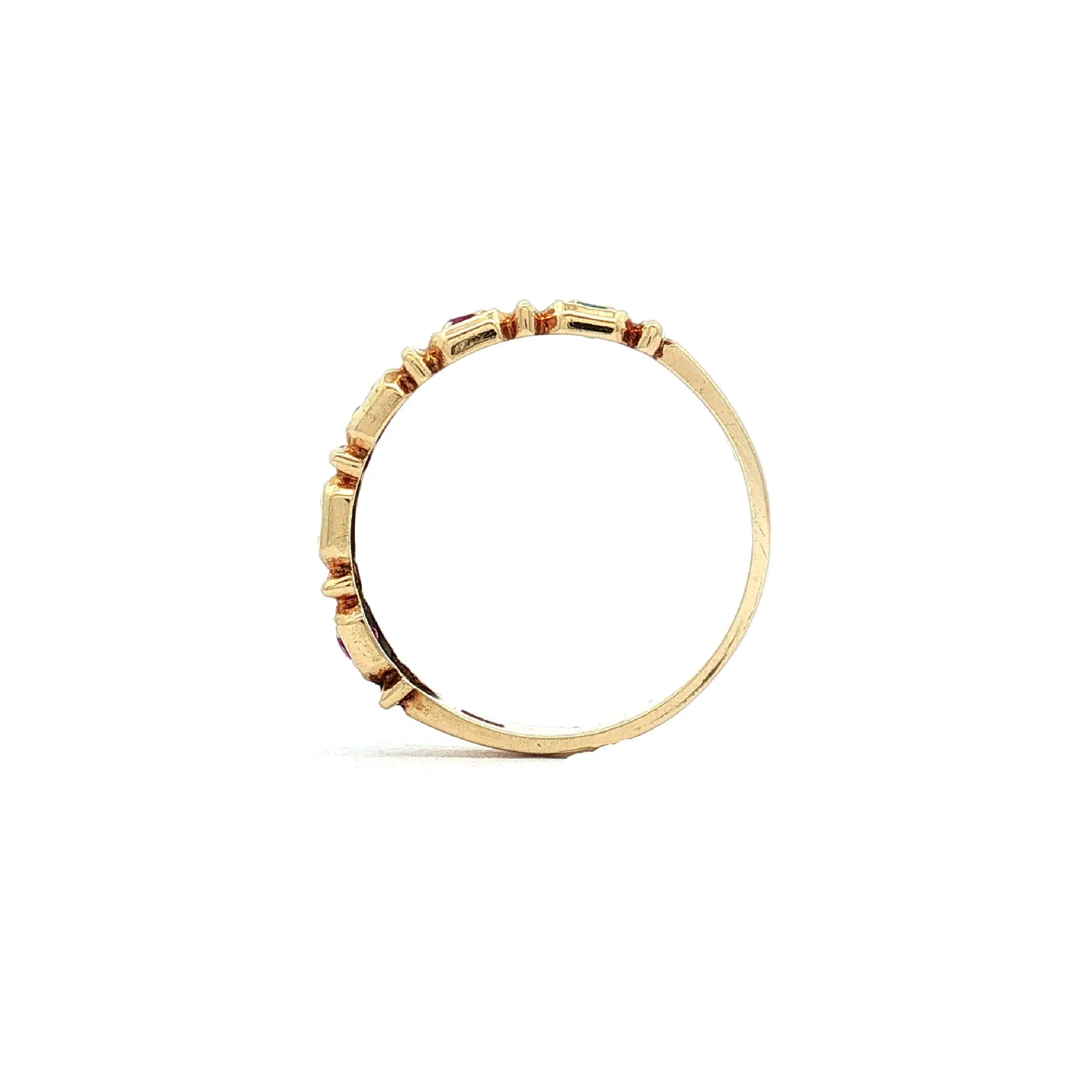 Ring Gelbgold mit Saphir, Smaragden und Rubinen